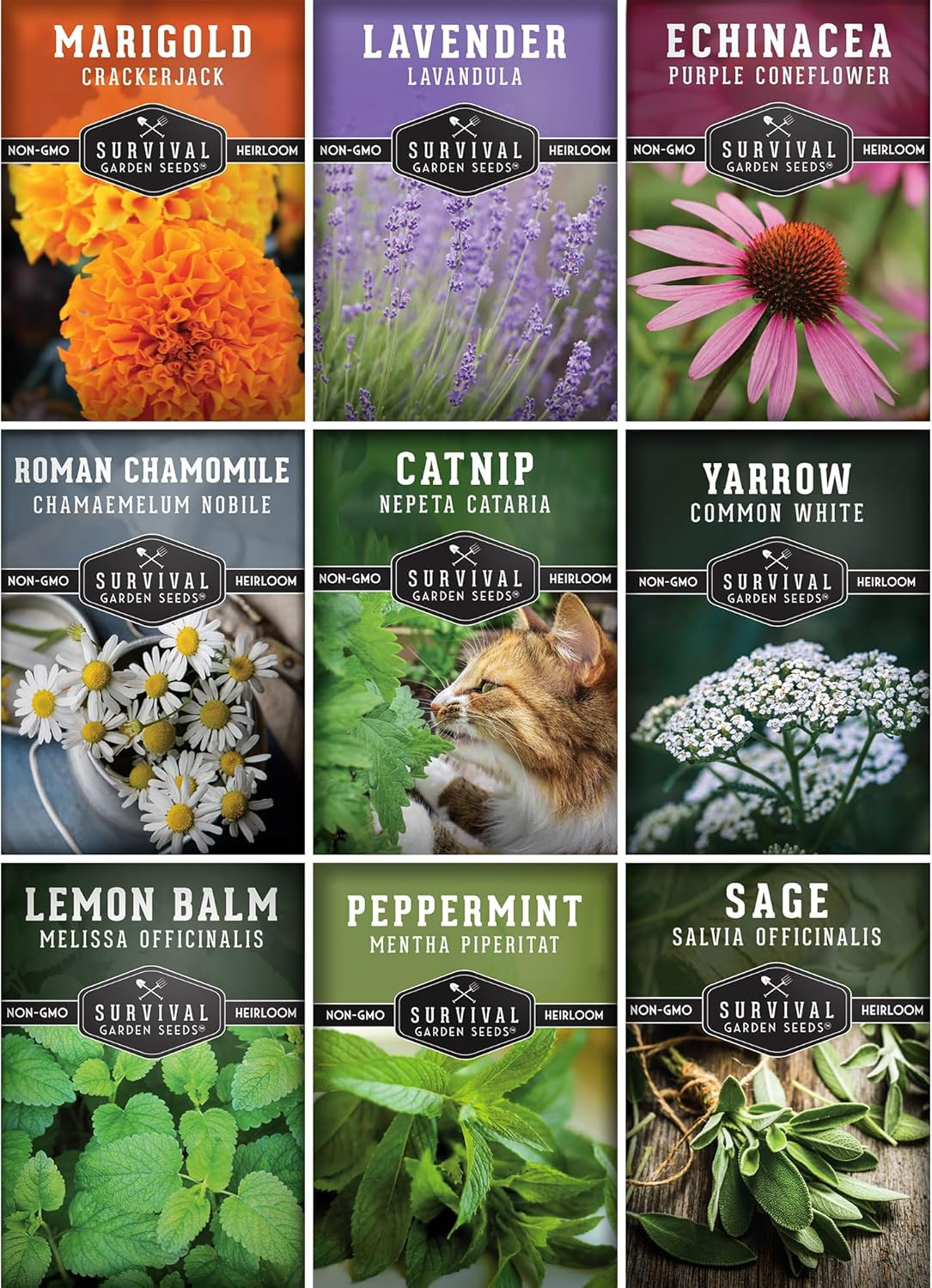 Medicinal Tea Seeds Collection – 9 Non-Gmo Heirloom Herbs to Grow in the Garden