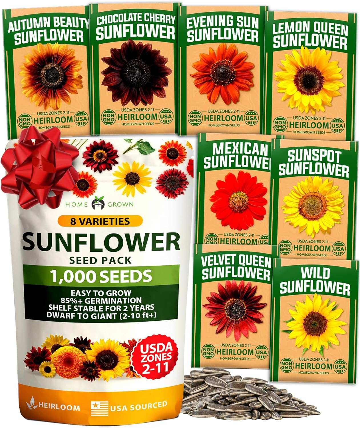 Sunflower Seeds for Planting | Varieties |1000+ Non-Gmo Sun Flower Seeds Packet