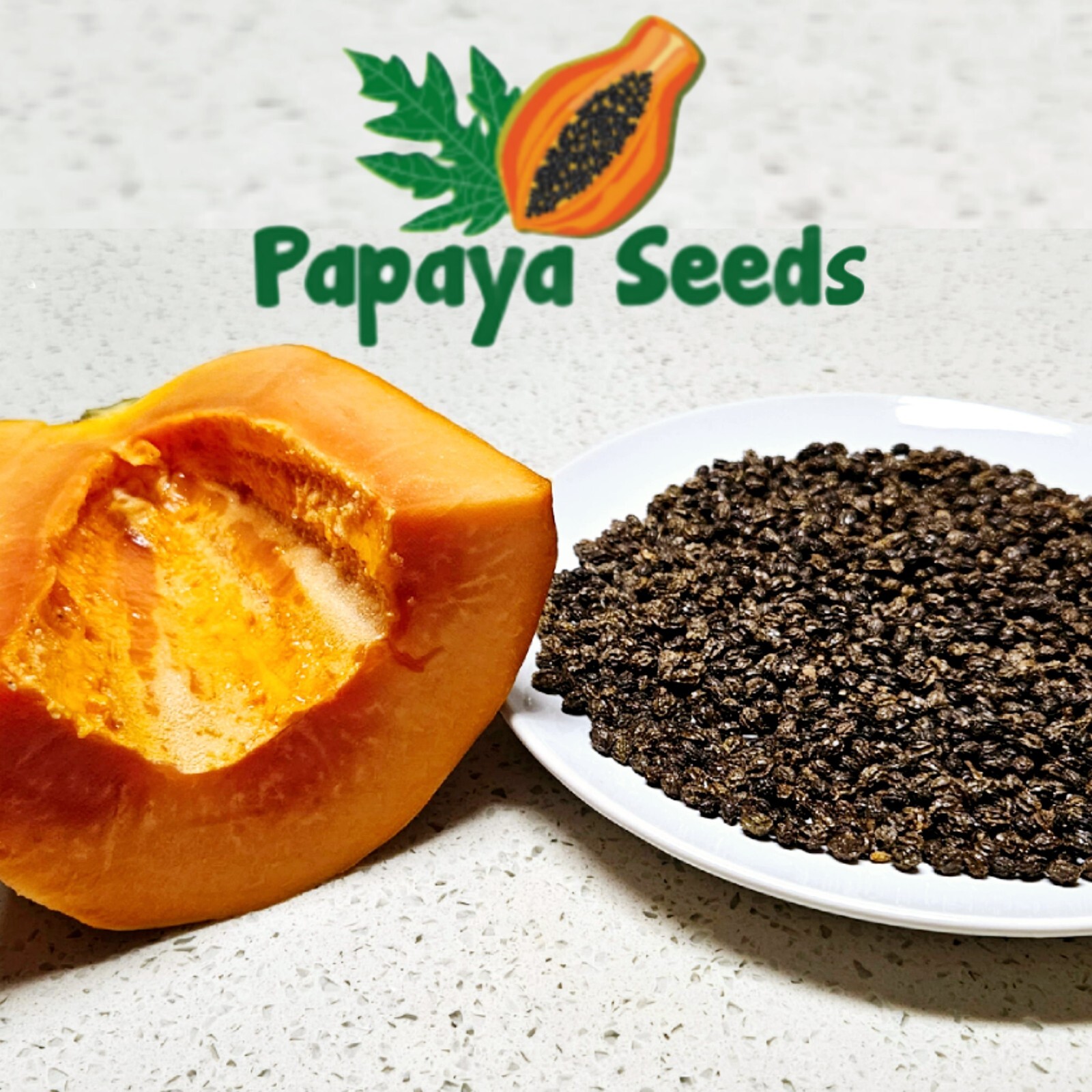 100 Papaya Seeds FREE Turmeric Powder Non GMO, Organic, Free Shipping