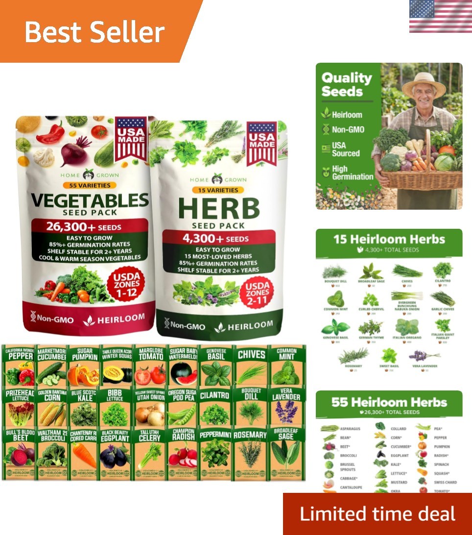 32,000+ Heirloom Seeds Garden Kit – Perfect for -Round Planting & Gifting