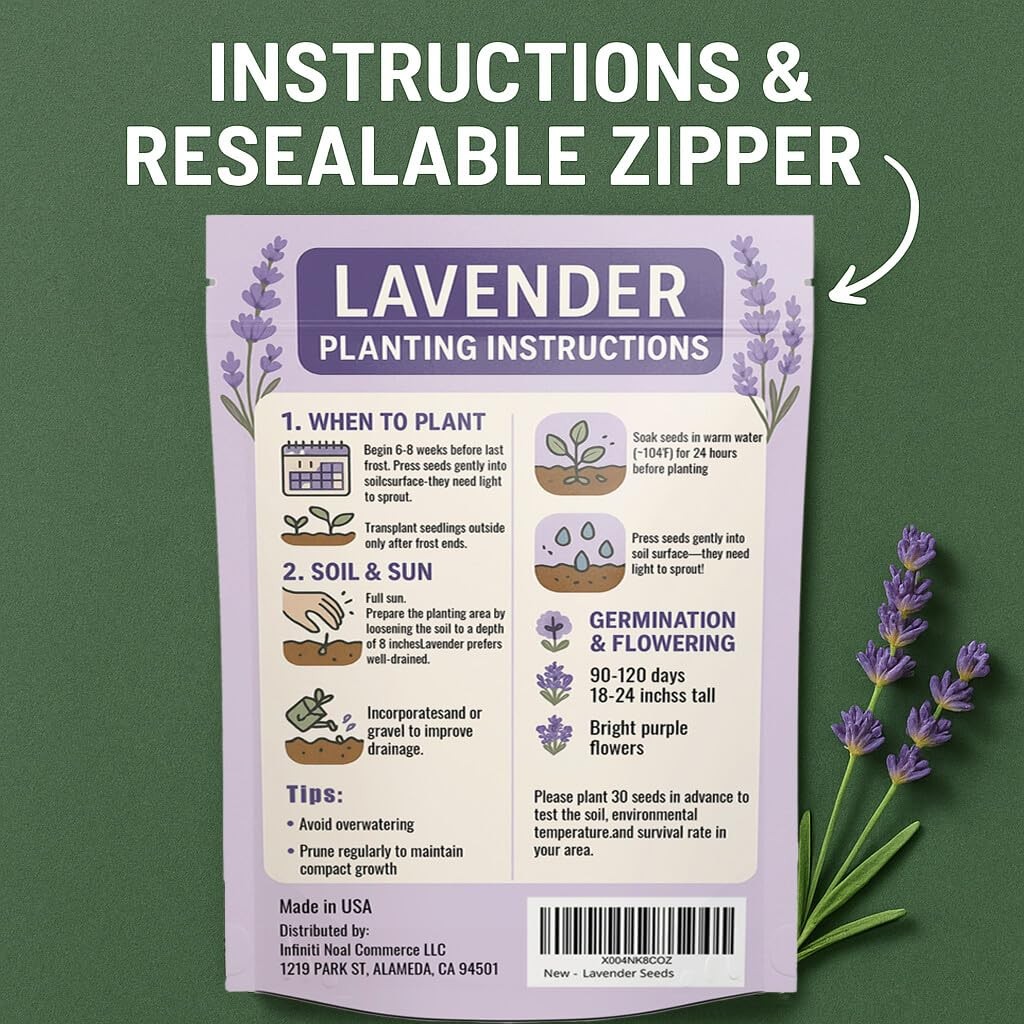 20000+ Non-GMO Lavender Seeds for Gardens, DIY Oils, Gifts