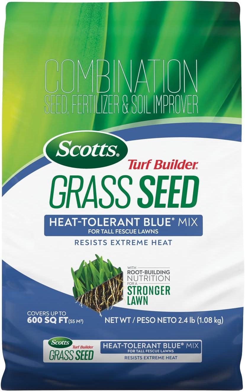 Turf Builder Grass Seed Heat-Tolerant Blue Mix for Tall Fescue Lawns – Grass See