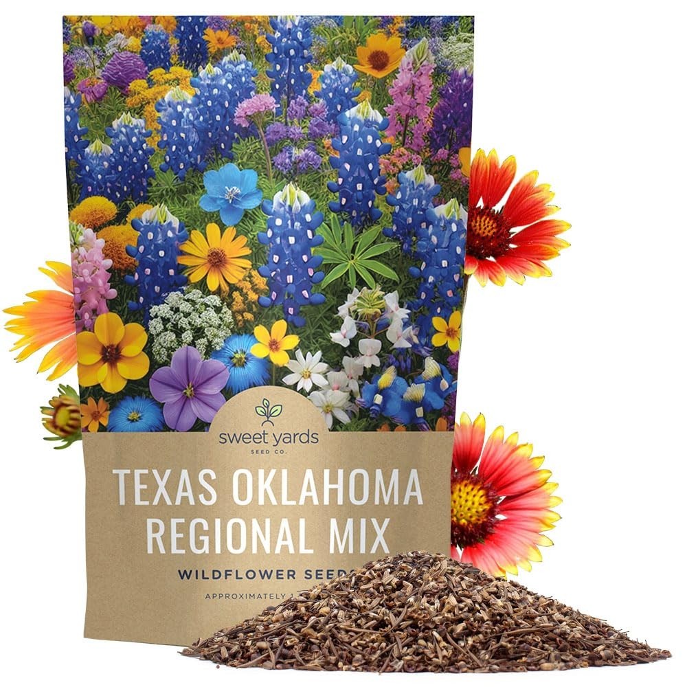 Texas Oklahoma Regional Mix Seeds – 1 lb Bulk – 240,000+ Non-GMO Native Seeds fo