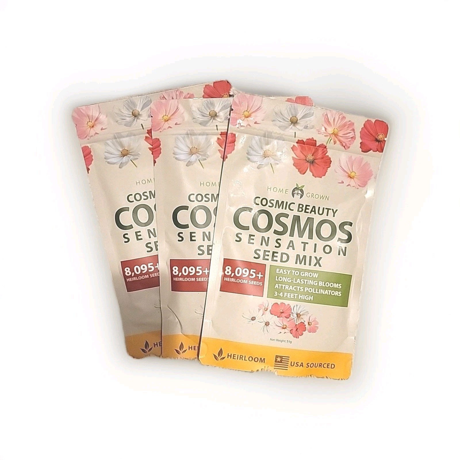 Cosmos Seeds Bulk Pack (1.8 Oz) Annual Flower Seeds. 3 pack! Exp.4/27 Free Ship!