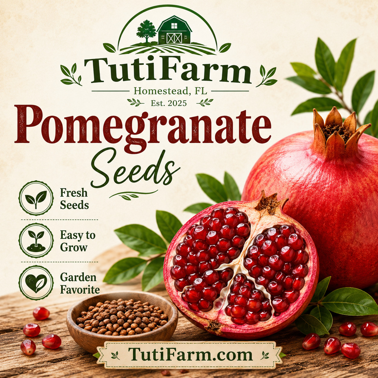 TutiFarm Pomegranate Seeds Packet Fast Growing Garden Plant Tree Garden Fruit