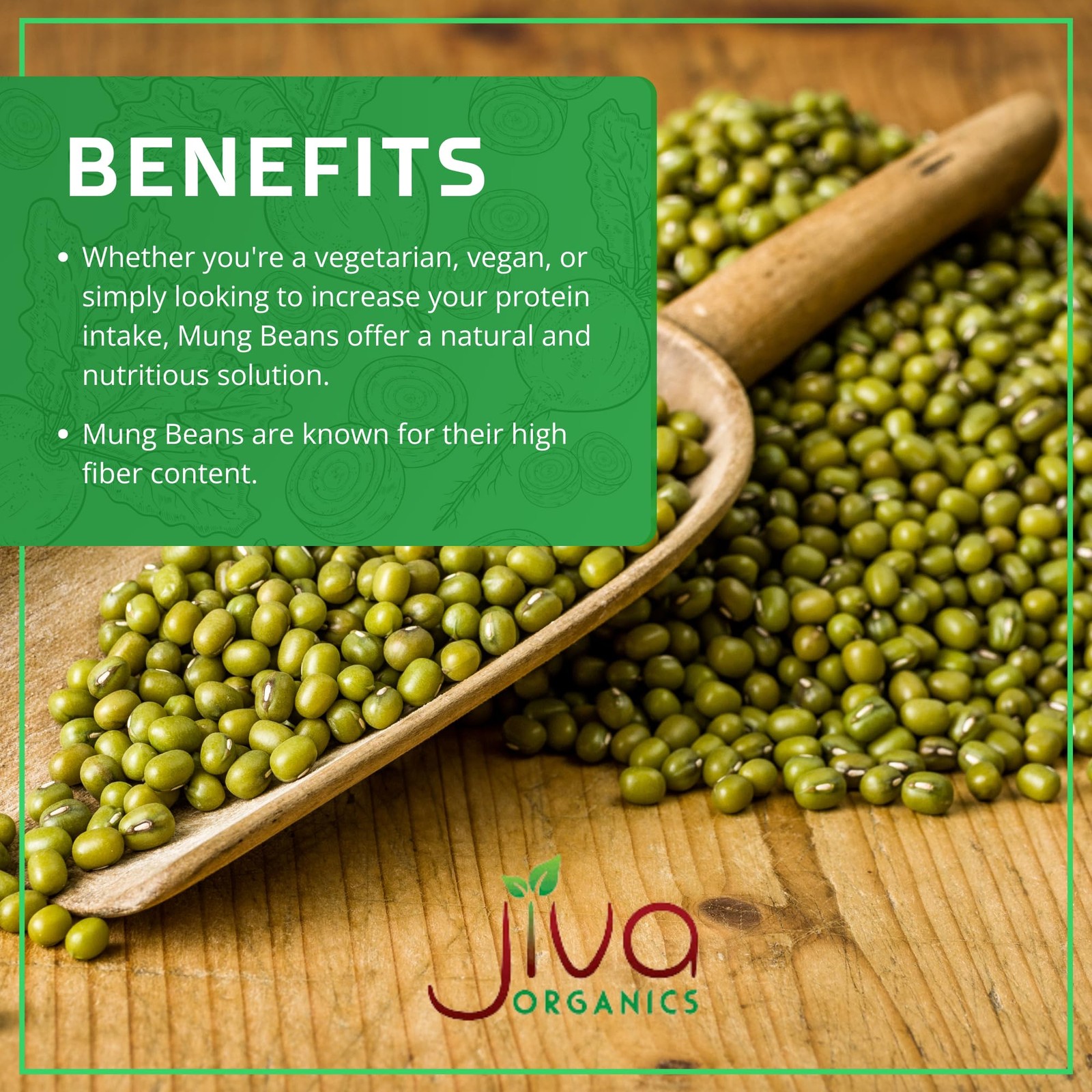 Jiva Organic Mung Bean – Mung Moong Beens Whole for Sprouting and Cooking – 2…