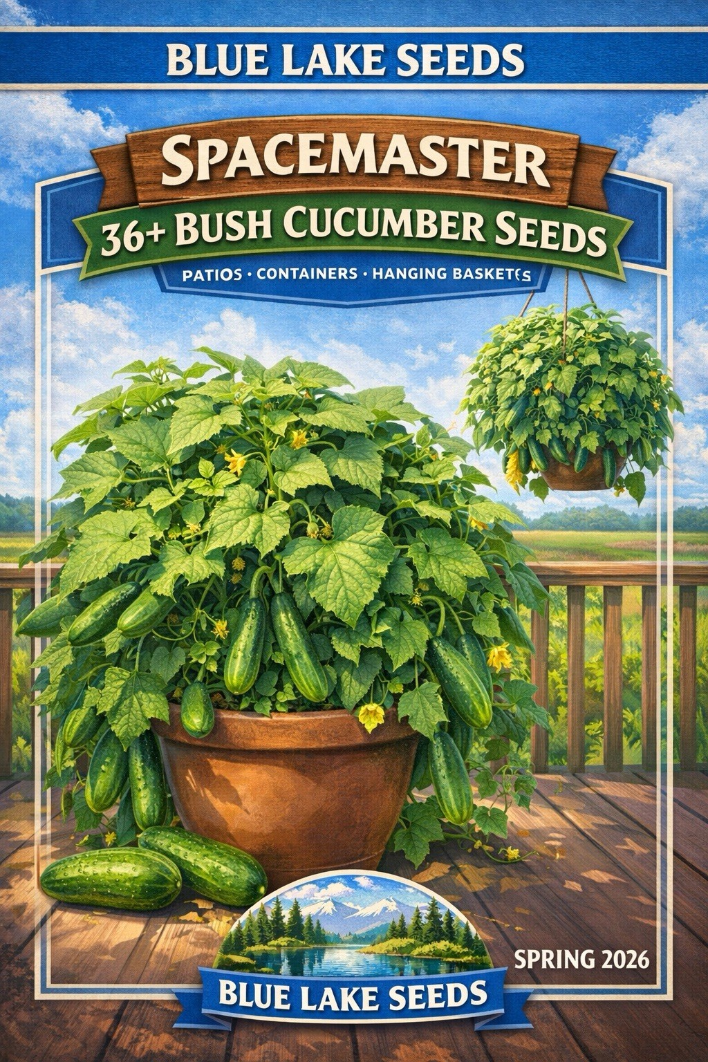 36+SPACEMASTER BUSH CUCUMBER Seeds Patio Container Hanging Basket Spring 2026