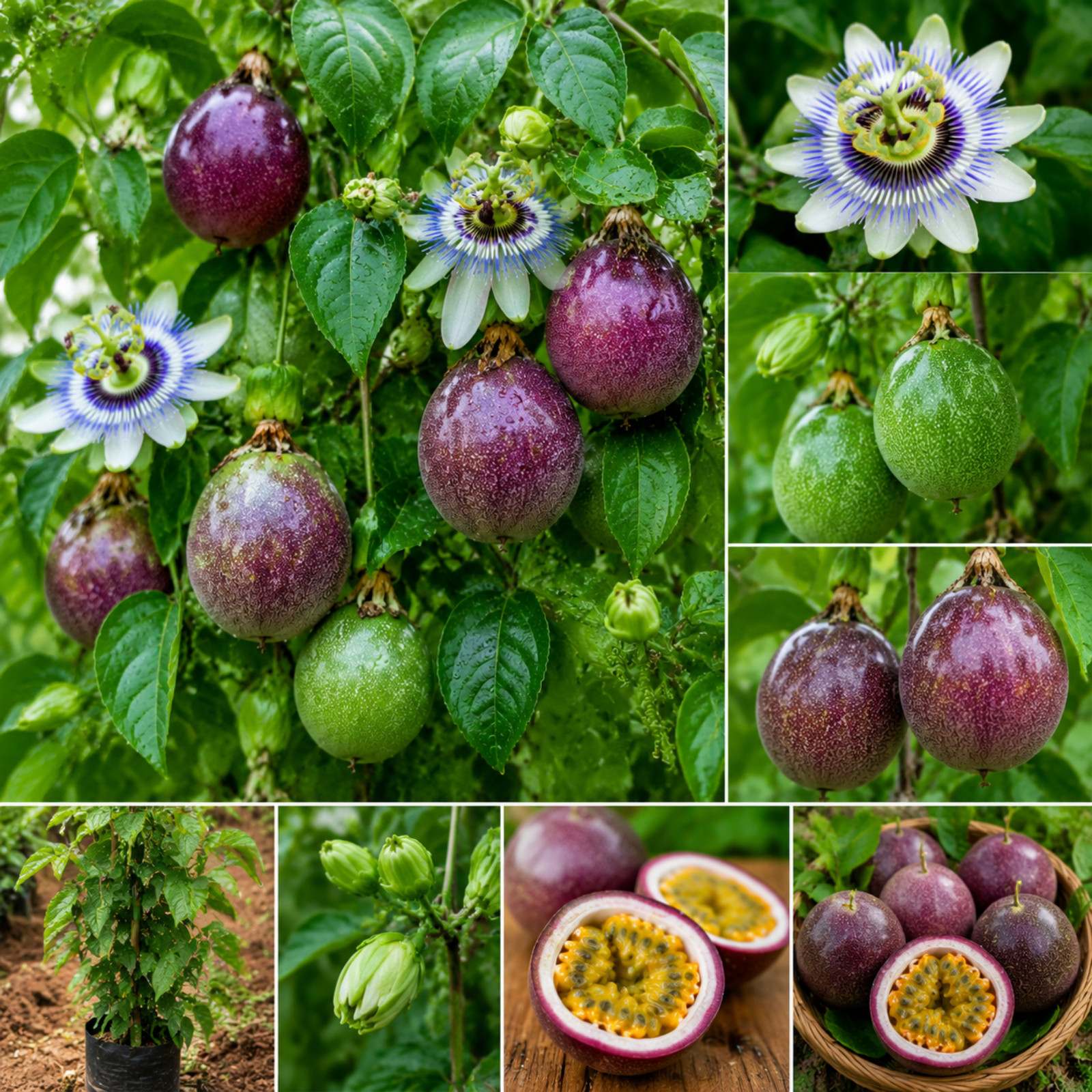 Bounty Passionfruit Live Plant 4-6 Inches Tall Rooted Cold Hardy Vine