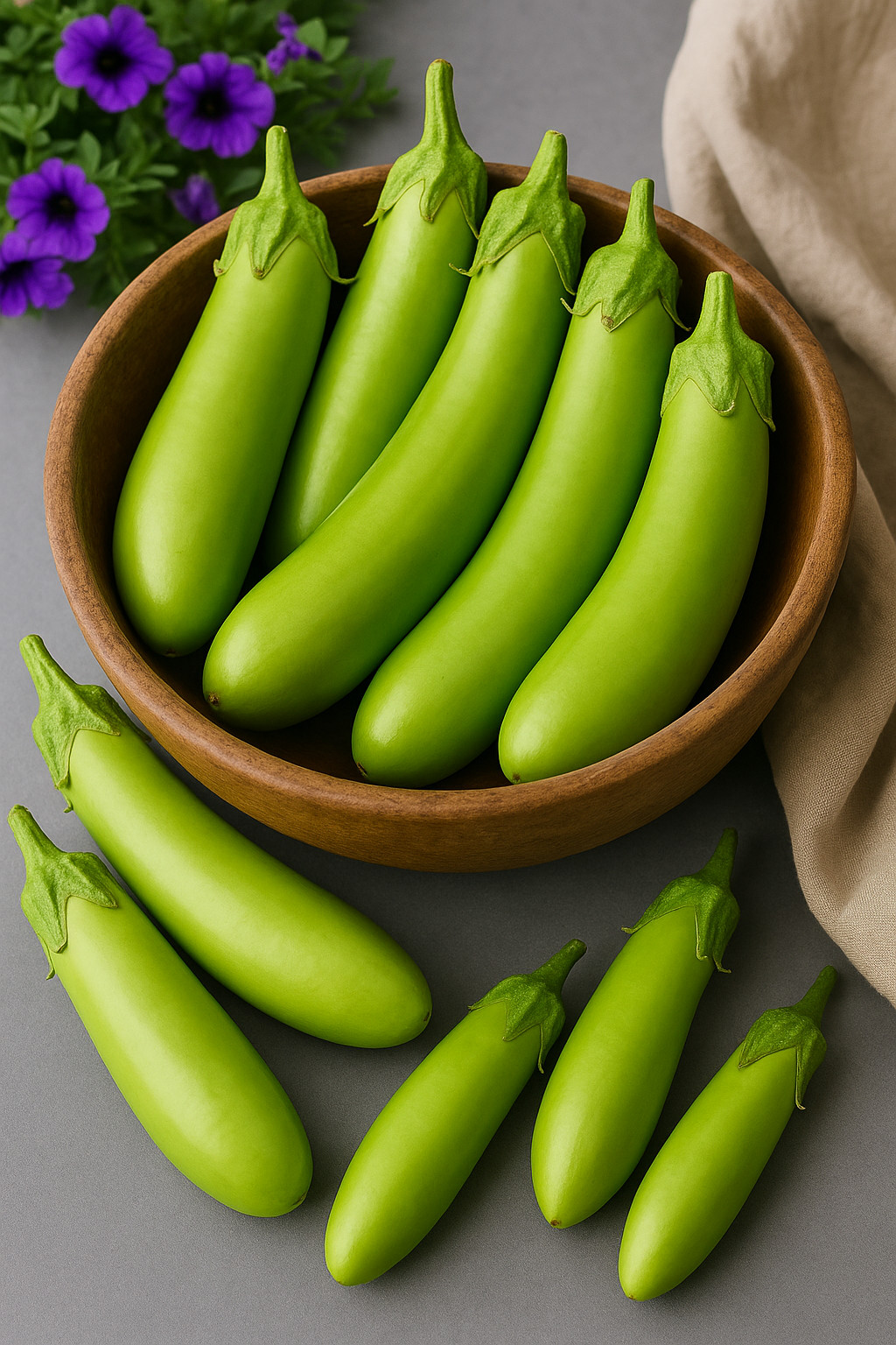 Fingers Green Eggplant Seeds Heirloom Non-GMO Garden 25 Seeds