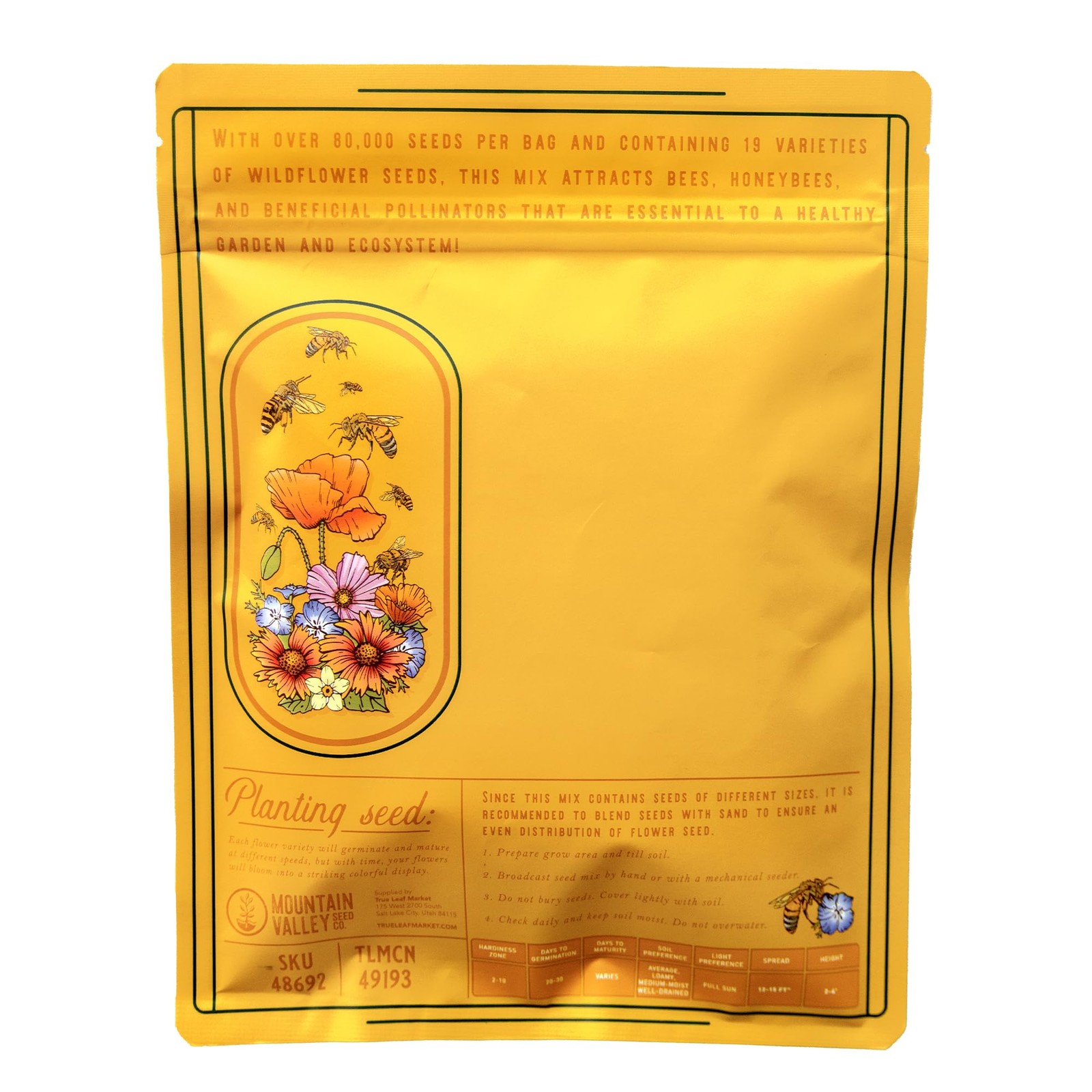 Wildflower Seeds Bulk, 2 Oz. 80,000+Seeds, save the Bees Wild Flowers Seeds Mix-