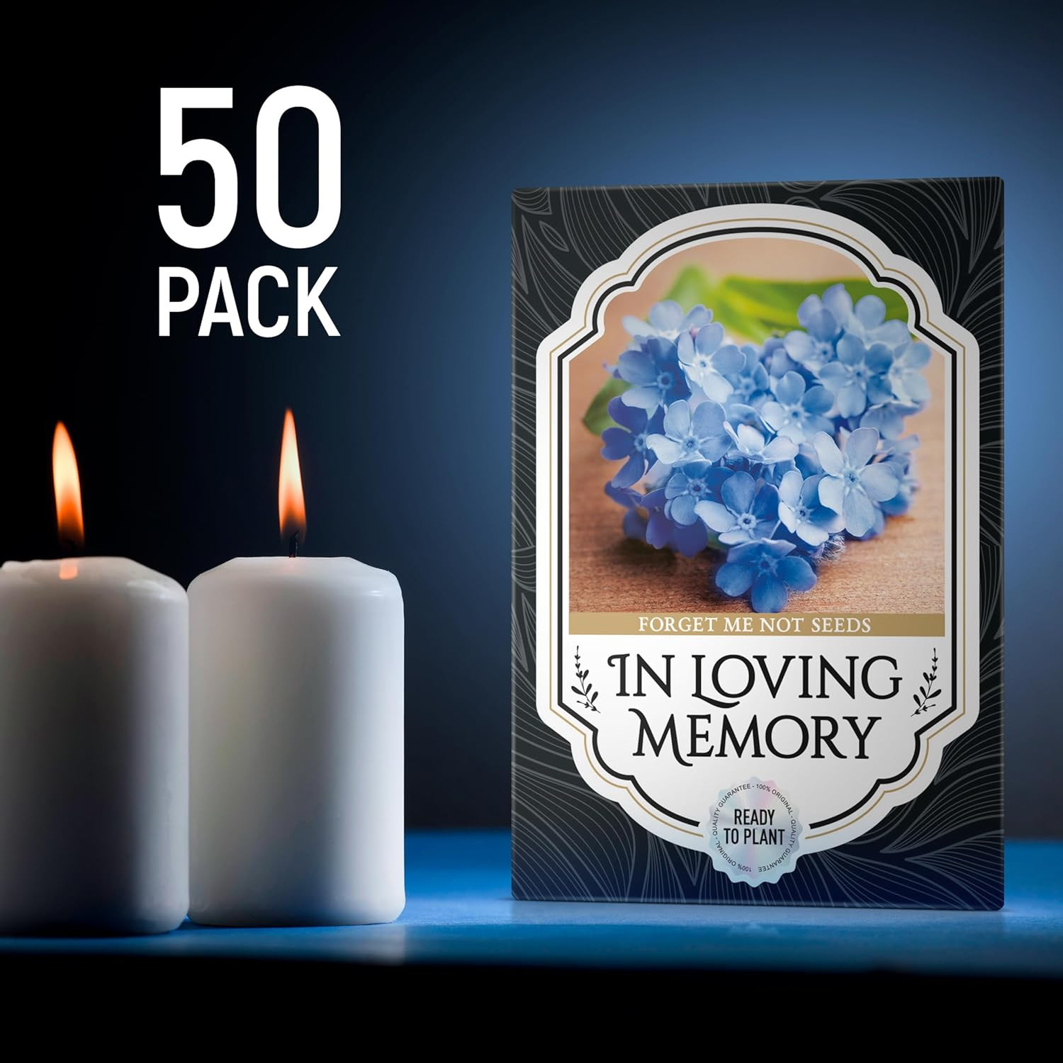 Memorial Forget Me Not Seeds for Celebration of Life – Funeral Favor Packets – 5