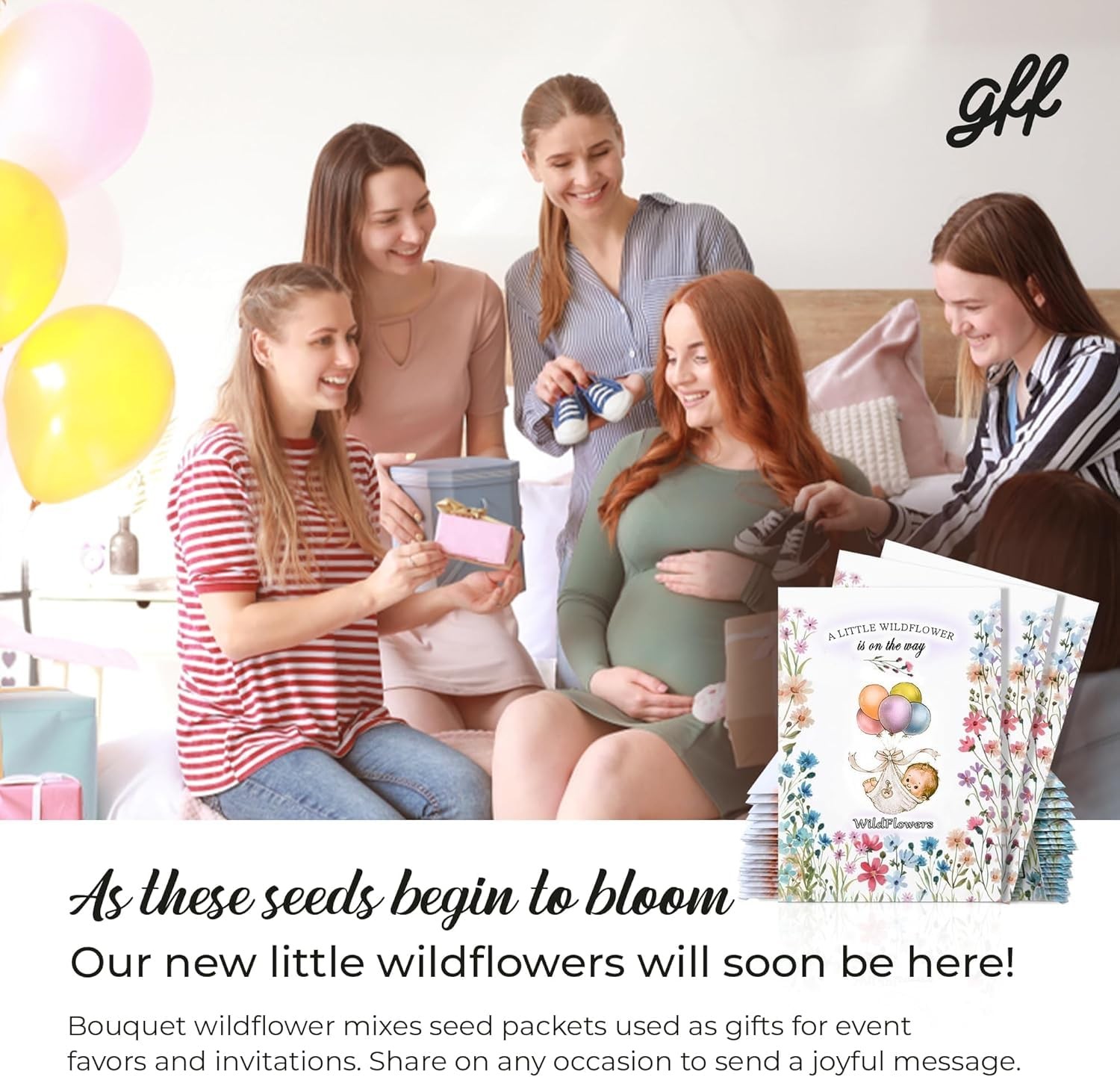 20 Wildflower Seed Packets – Baby Shower Favors for Guests – Gender Reveal Pa…