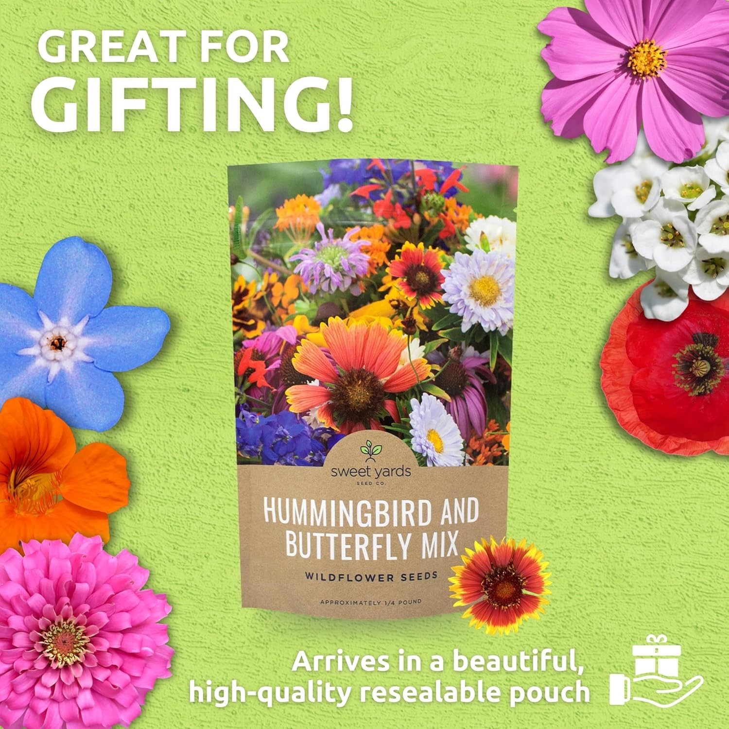 Transform Your Garden with 1/4 lb of Butterfly & Hummingbird Wildflower Seeds