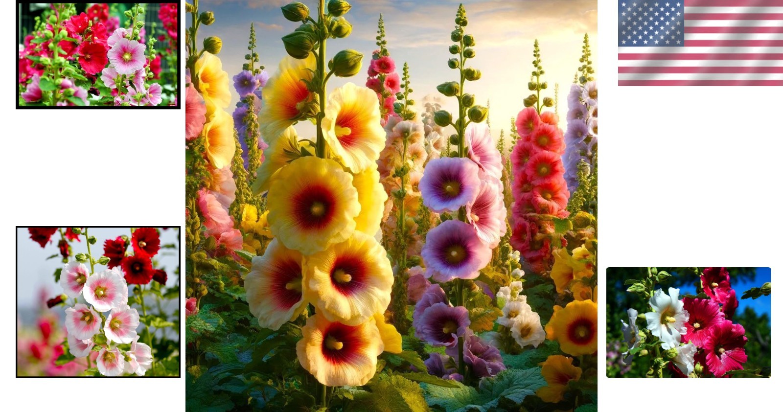 Hollyhock Seeds – Effortless 30+ Multicolor Perennial Seeds for Garden Splendor