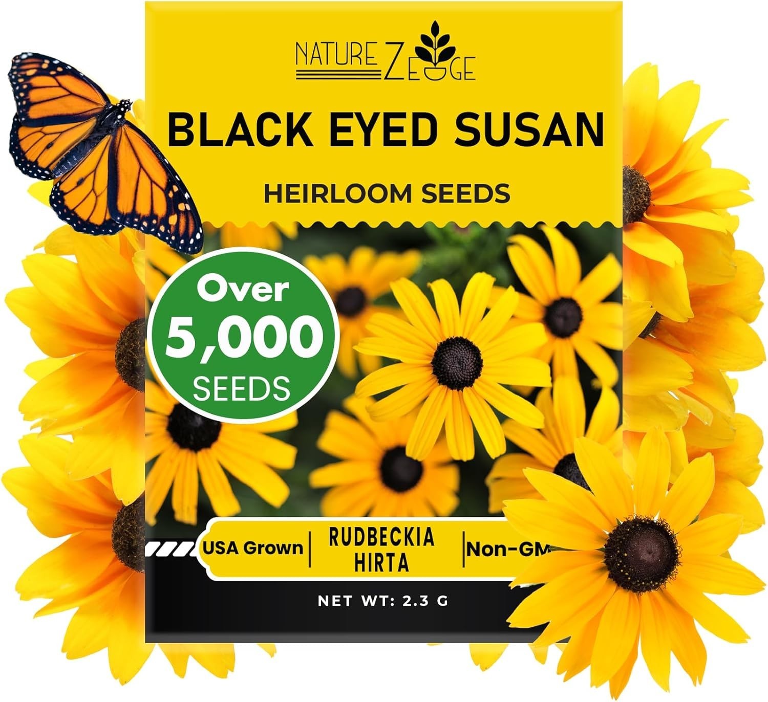 High Germination Black Eyed Susan Seeds – 5000 Heirloom Seeds for Your Garden