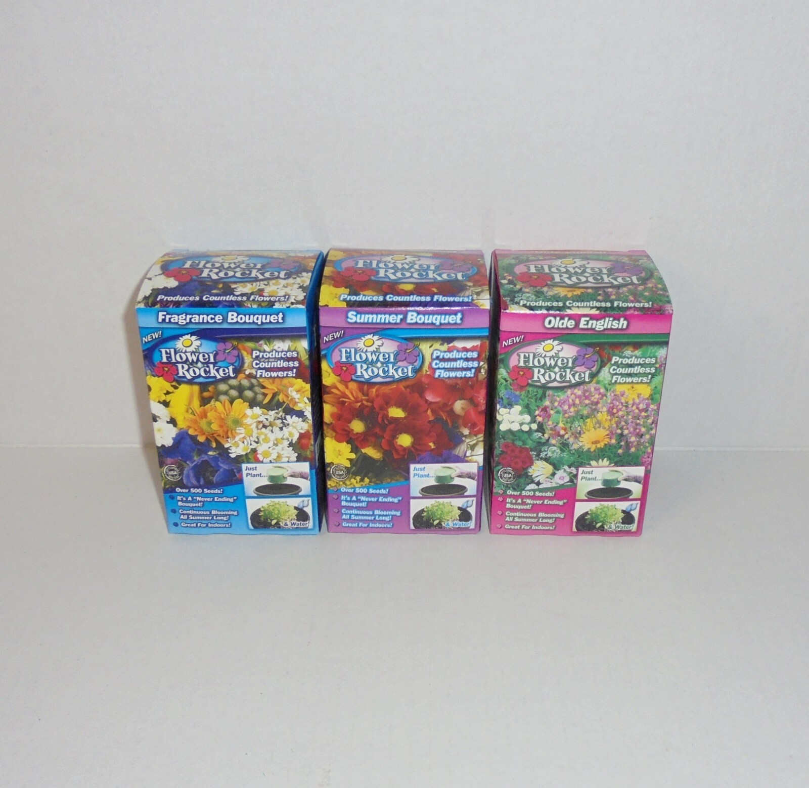 Flower Rocket Lot Of 3 Fragrance Summer Bouquet Olde English Seeds Garden NEW