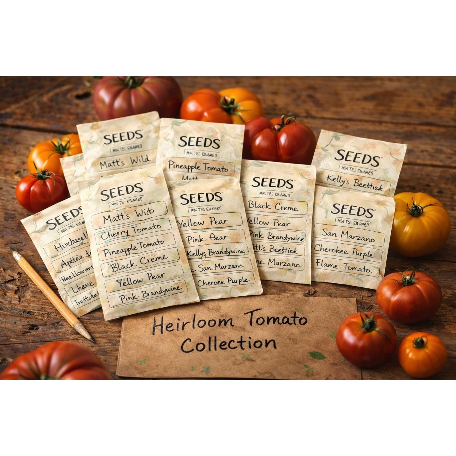 Heirloom Tomato Seed Collection – 9 Varieties • 135 Seeds Total • Non-GMO Garden