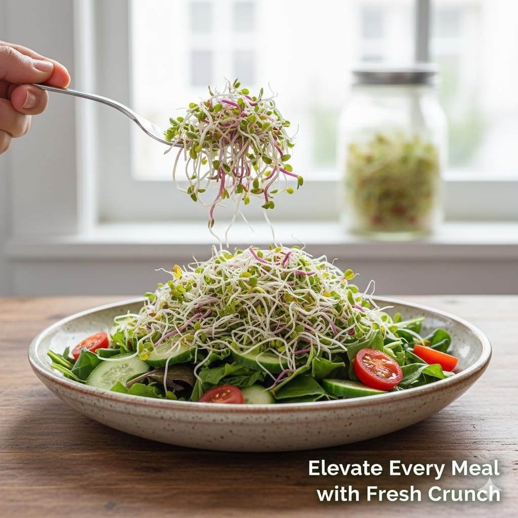 1lb Broccoli Sprouting Seeds Mix Non-GMO – Chemical Free Microgreens Jar Bulk