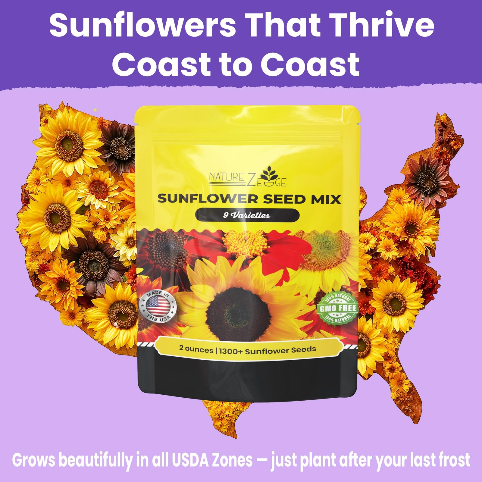 Bulk Sunflower Seeds for Planting Mammoth Dwarf Lemon Queen Giant 2oz