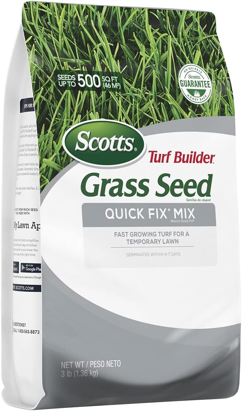 Scotts Turf Builder Grass Seed Quick Fix Mix Fast Growing Turf 3 Lbs.