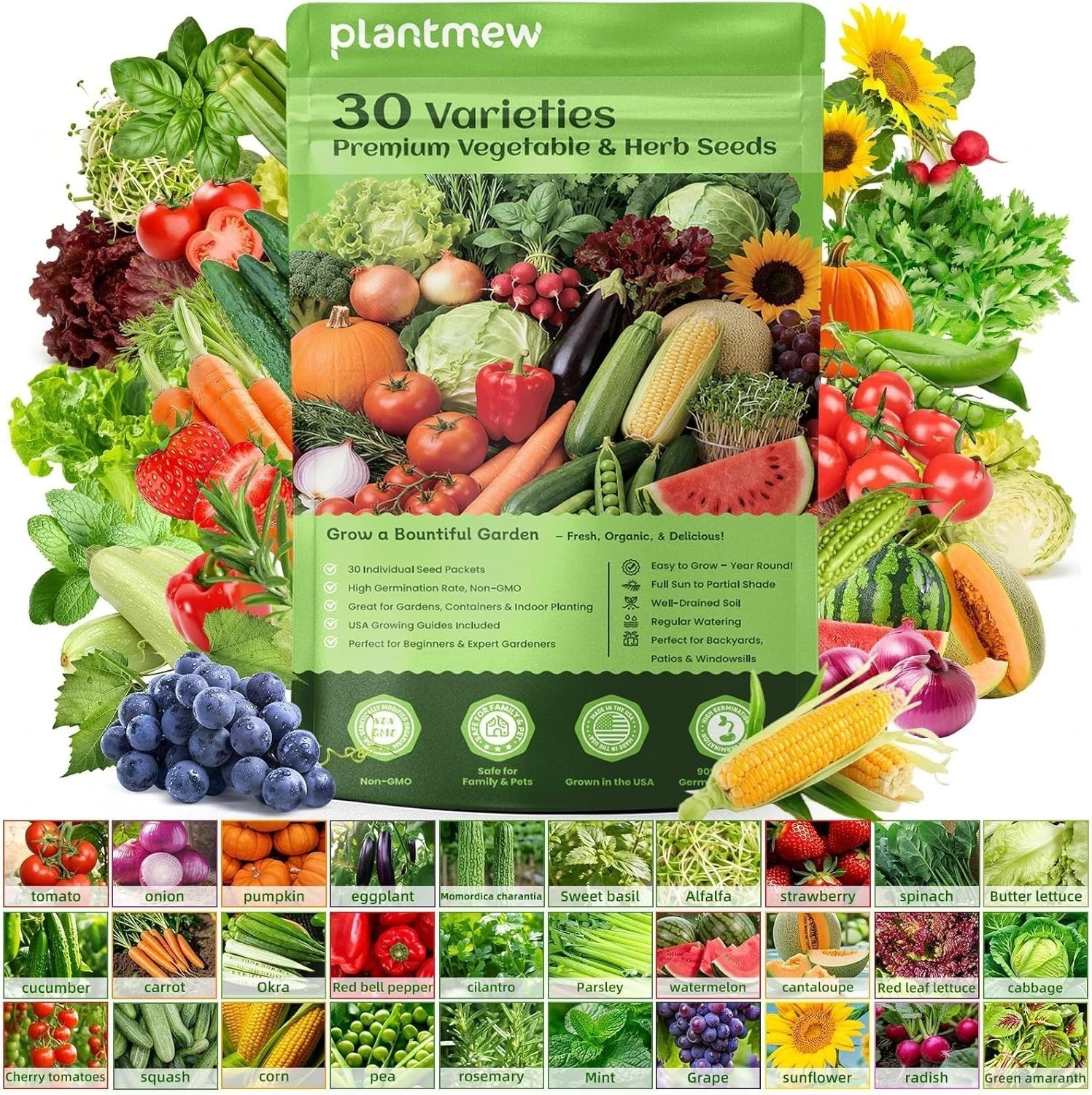 Seed Vault Heirloom Vegetable Seeds Kit, 15,000+ Non-GMO, Survival Gear