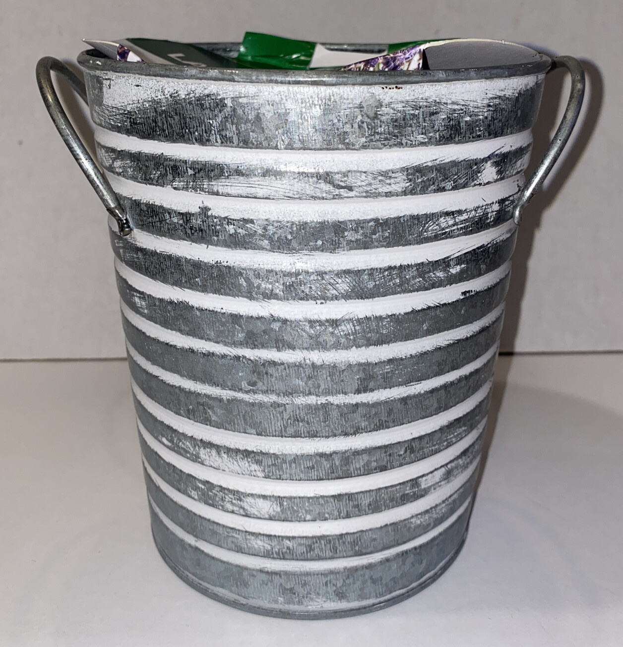 Vigoro Lavender Herb Garden Kit, Silver Ribbed Planter Pot, Seeds, Cocopeat Disk