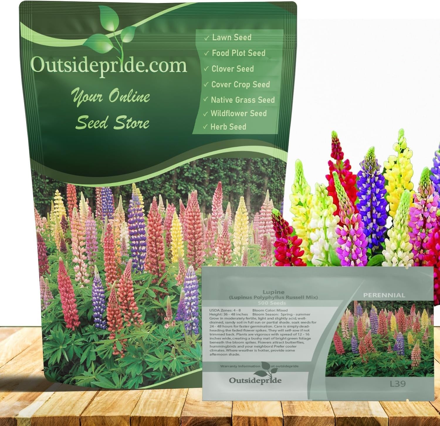 Mixed Russell Lupine Seeds – 1/4 Lb. Heirloom Perennials for Vibrant Pollinat…