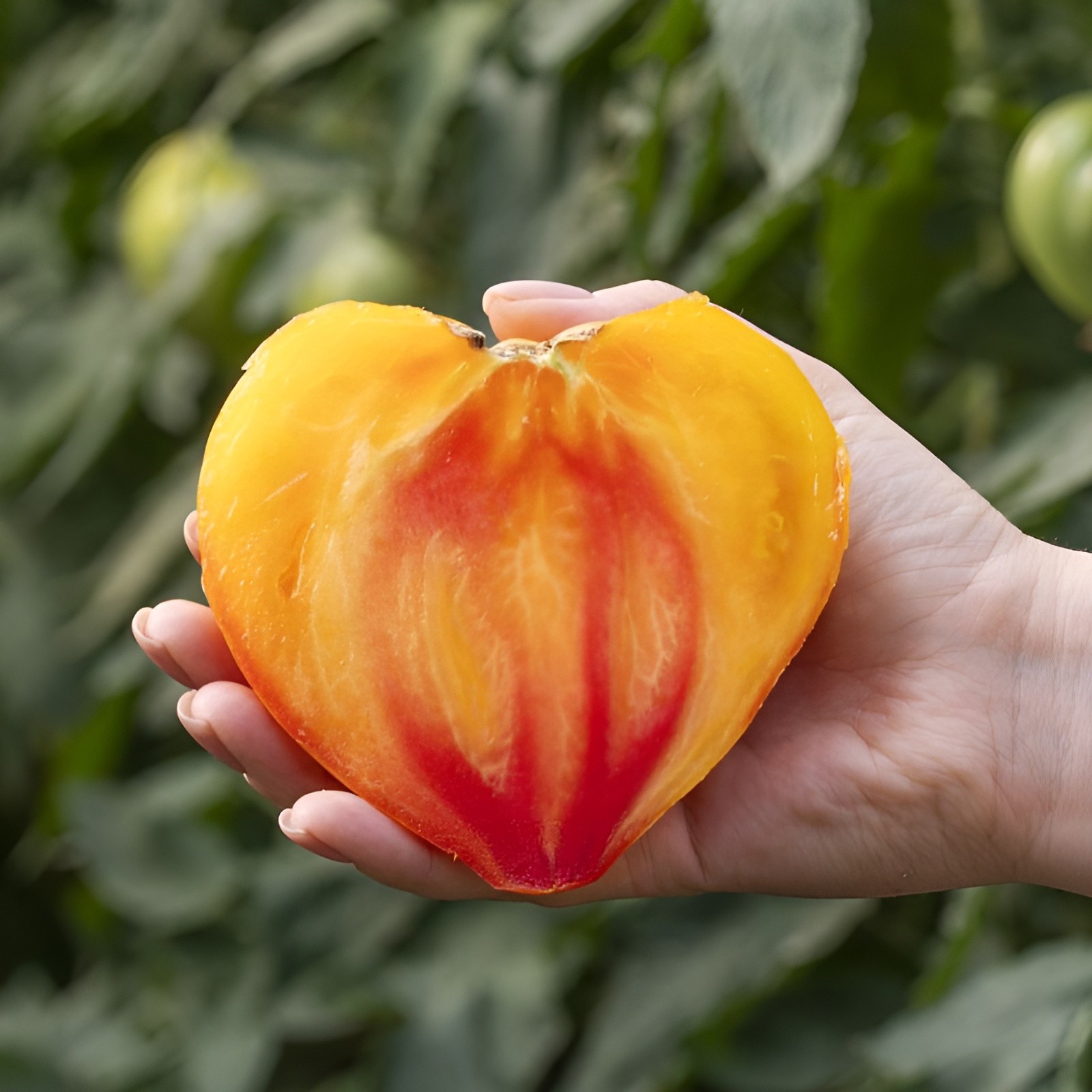 100 Heirloom Bi-Color OxHeart Tomato Seeds Striped Red&Yellow 2LB Indeterminate