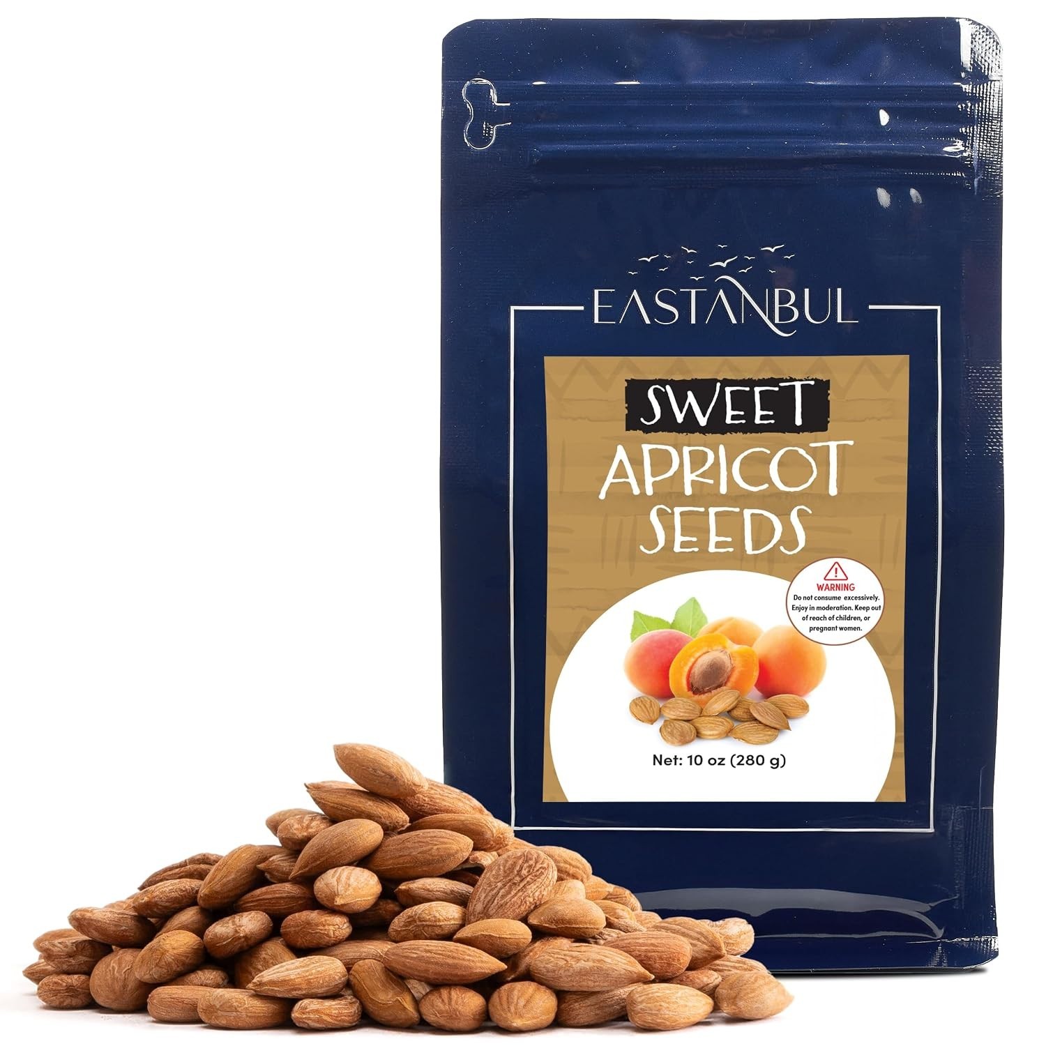 10oz Resealable Sweet Apricot Kernels – Natural, Healthy Snack Choice