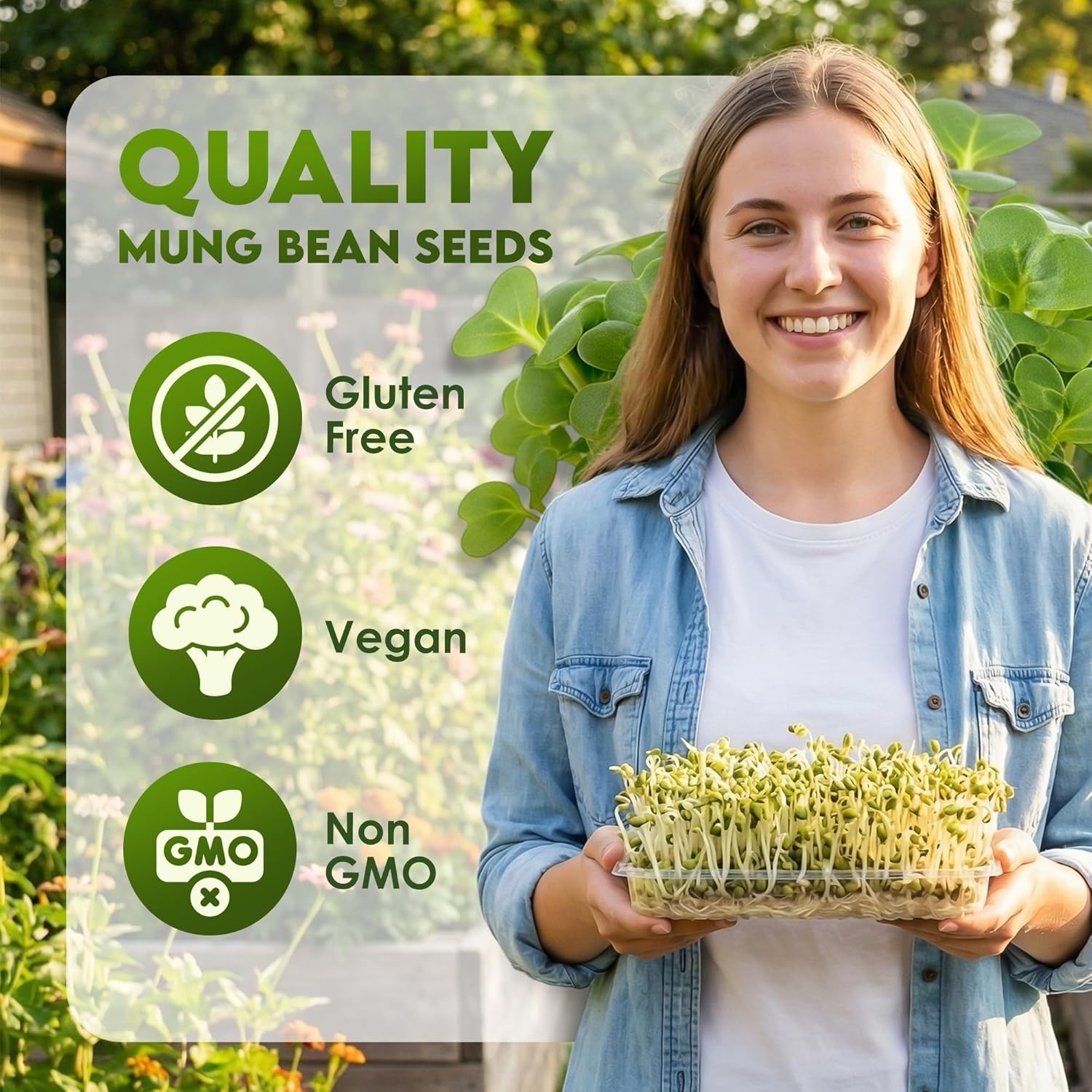 Nature Jim’s 16 Oz Mung Bean Sprouting Seeds – Easy Home Growing Instructions