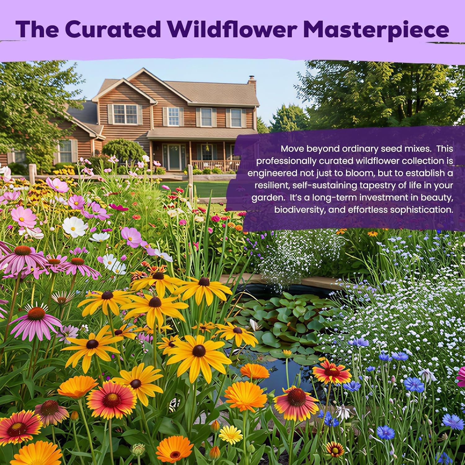 200,000+ Wildflower Seeds Bulk 4oz – 16 Varieties Perennial & Annual Mix, Att…