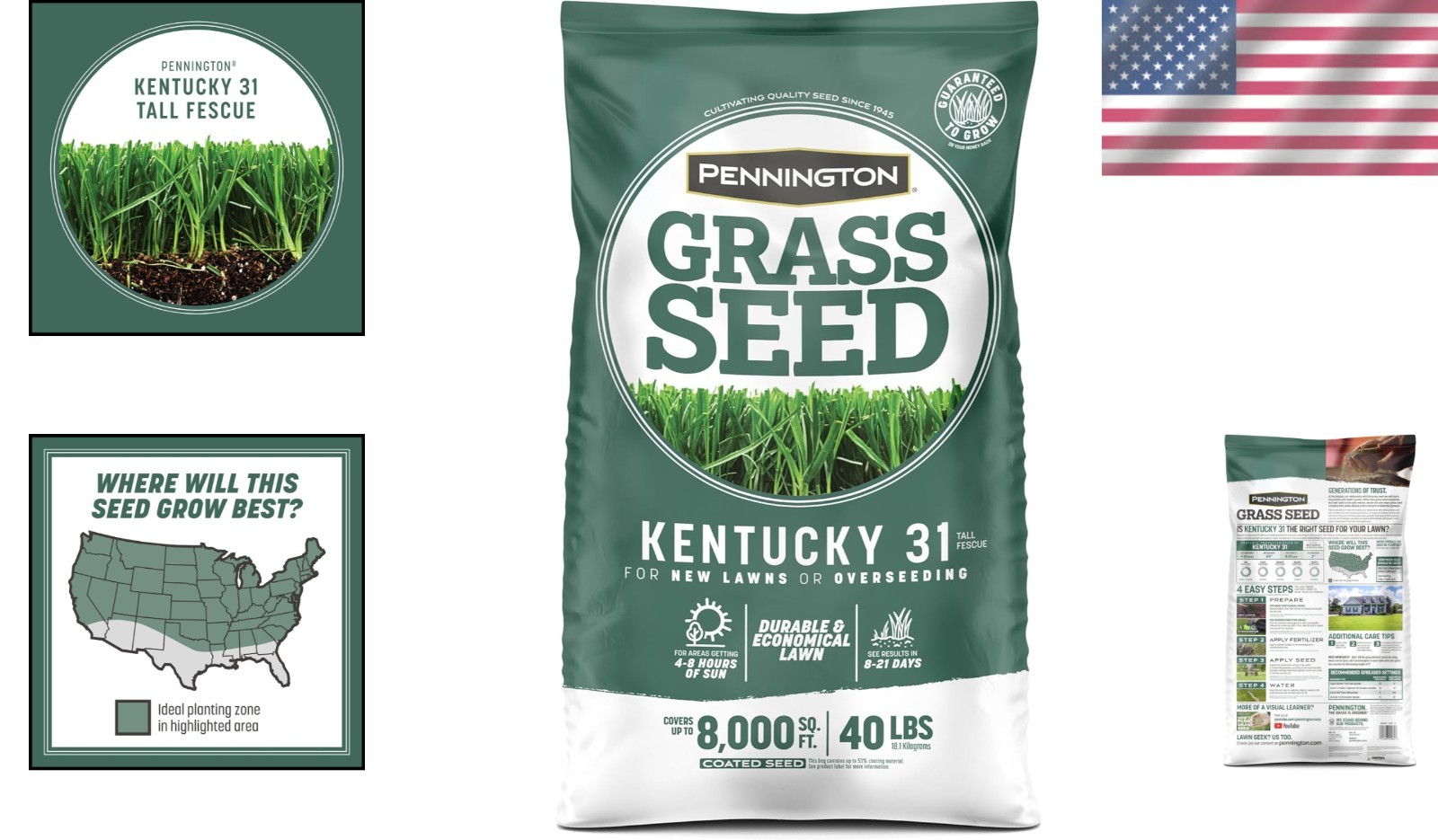 Transform Your Yard with 40 lbs of Kentucky 31 Tall Fescue Penkoted Grass Seed