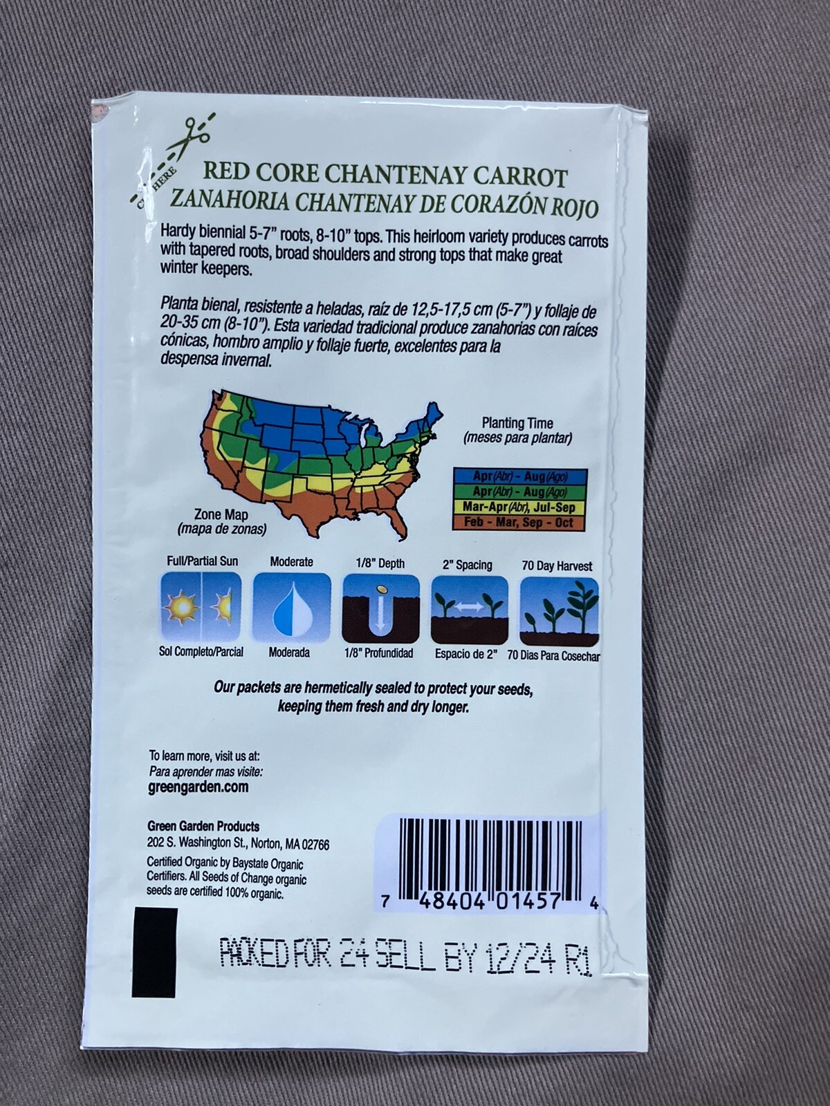 Red Core Chantenay Carrots Seeds Of Change Organic Vegetable Pack