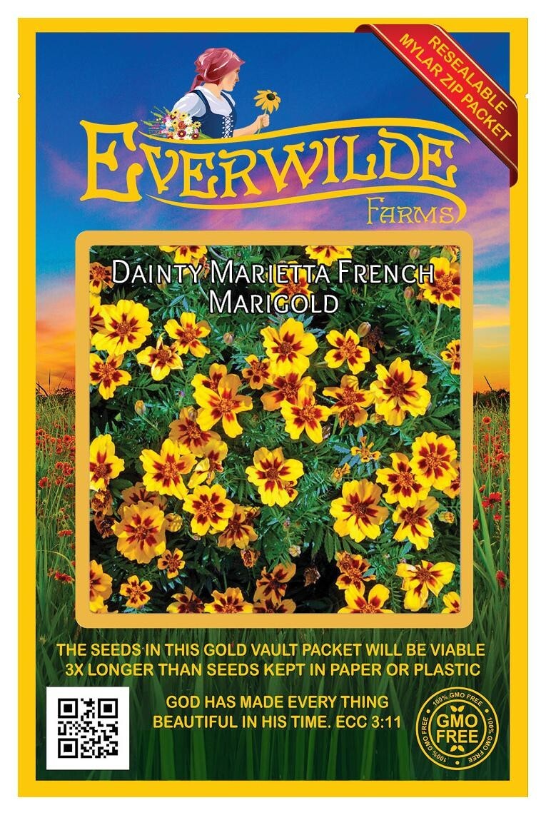 500 Dainty Marietta French Marigold Wildflower Seeds – Everwilde Farms Mylar