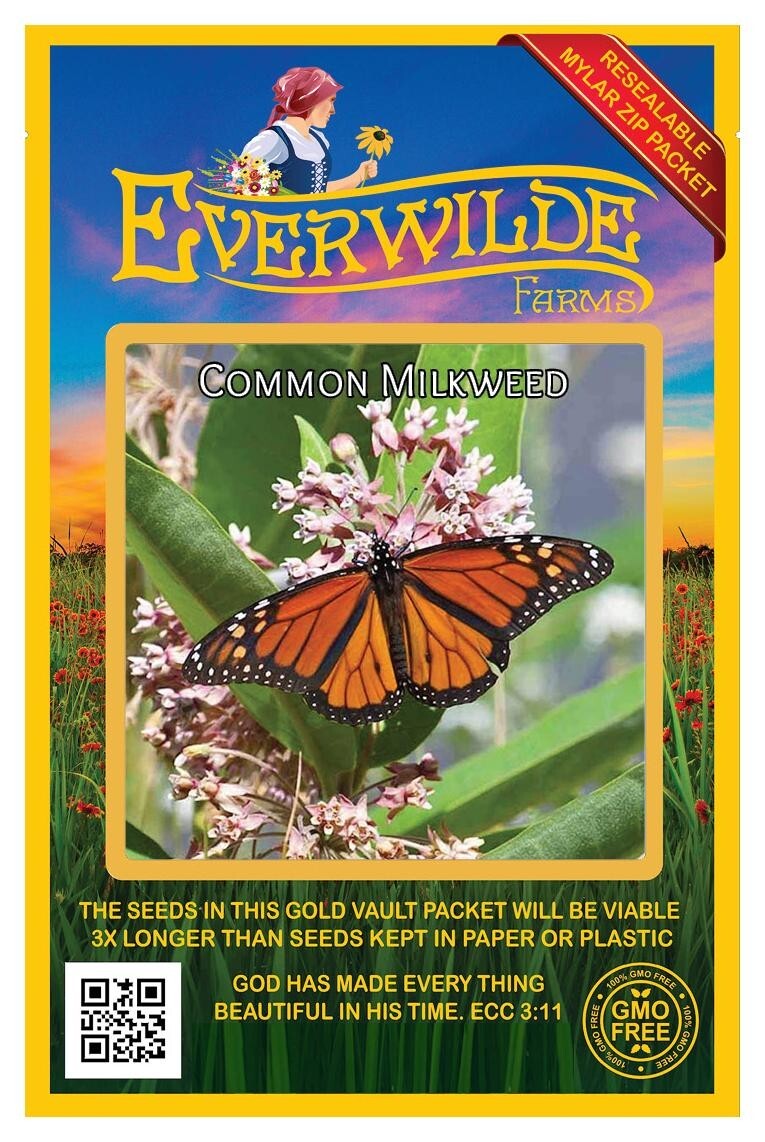 1 Oz Common Milkweed Wildflower Seeds – Everwilde Farms Mylar Seed Packet