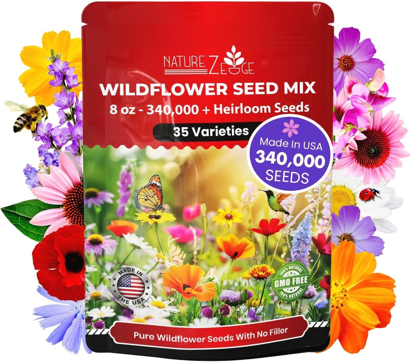 Wildflower Seed Mix, 1/2 lb, Pollinator Attractant