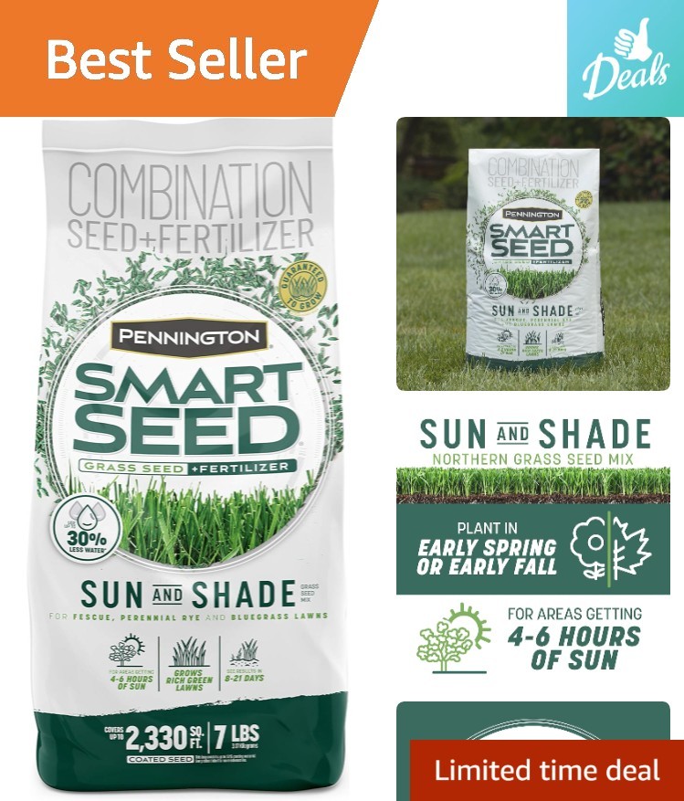 Smart Seed Sun and Shade Mix 7 lb – Lush Grass for All Conditions