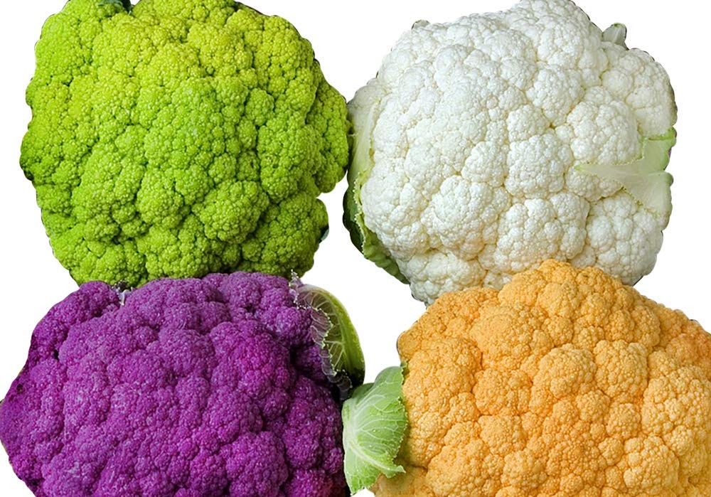 This is A Mix 50 Cauliflower Mix Seeds Heirloom Non-GMO 4 Varieties Purple Gr…