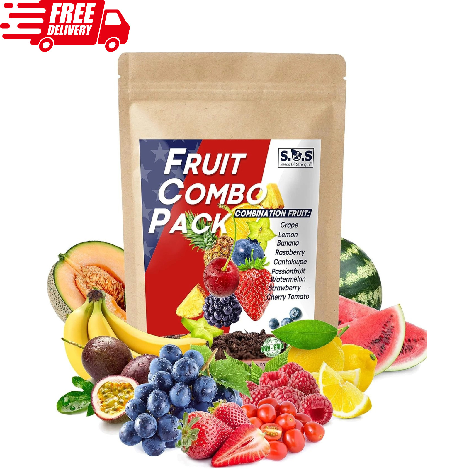 9 Varieties Survival Heirloom Fruit Seeds Pack – Cherry 9 Varieties Brown