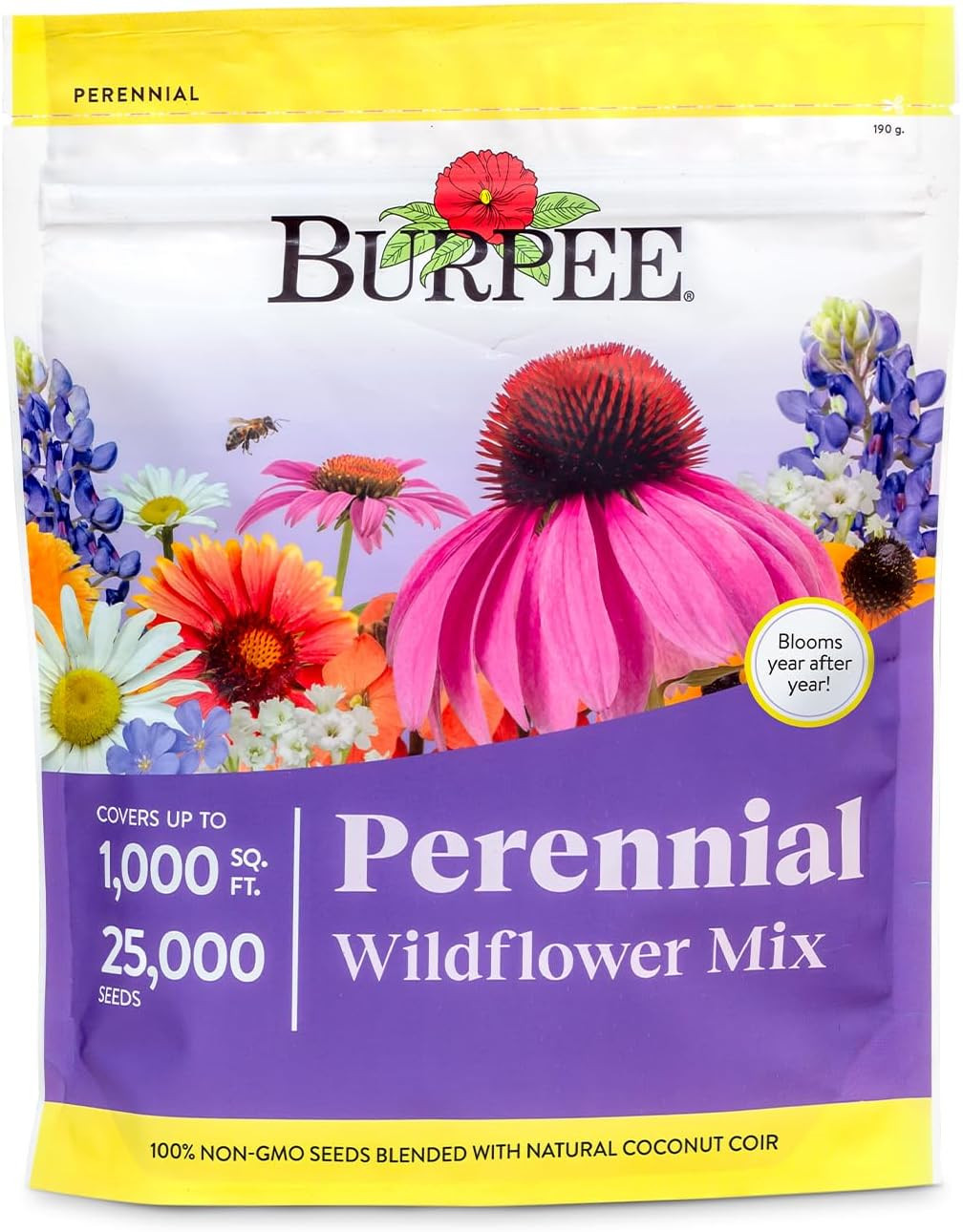 Burpee Wildflower 25,000 Bulk, 1 Bag | 18 Varieties of Non-Gmo Flower Seeds Poll