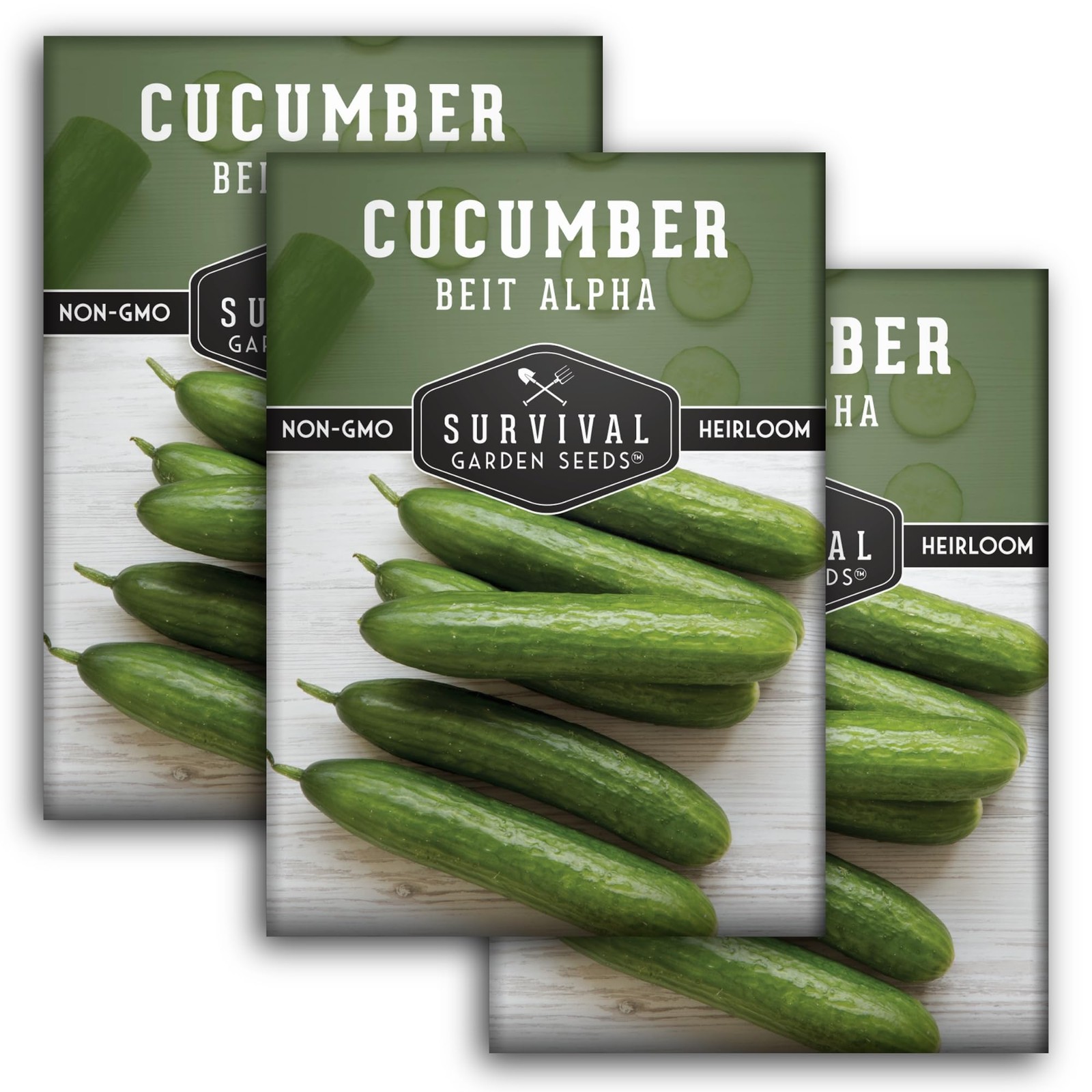 Cucumber Seeds for Planting – Crisp Burpless Heirloom, Non-GMO (3 Packs)