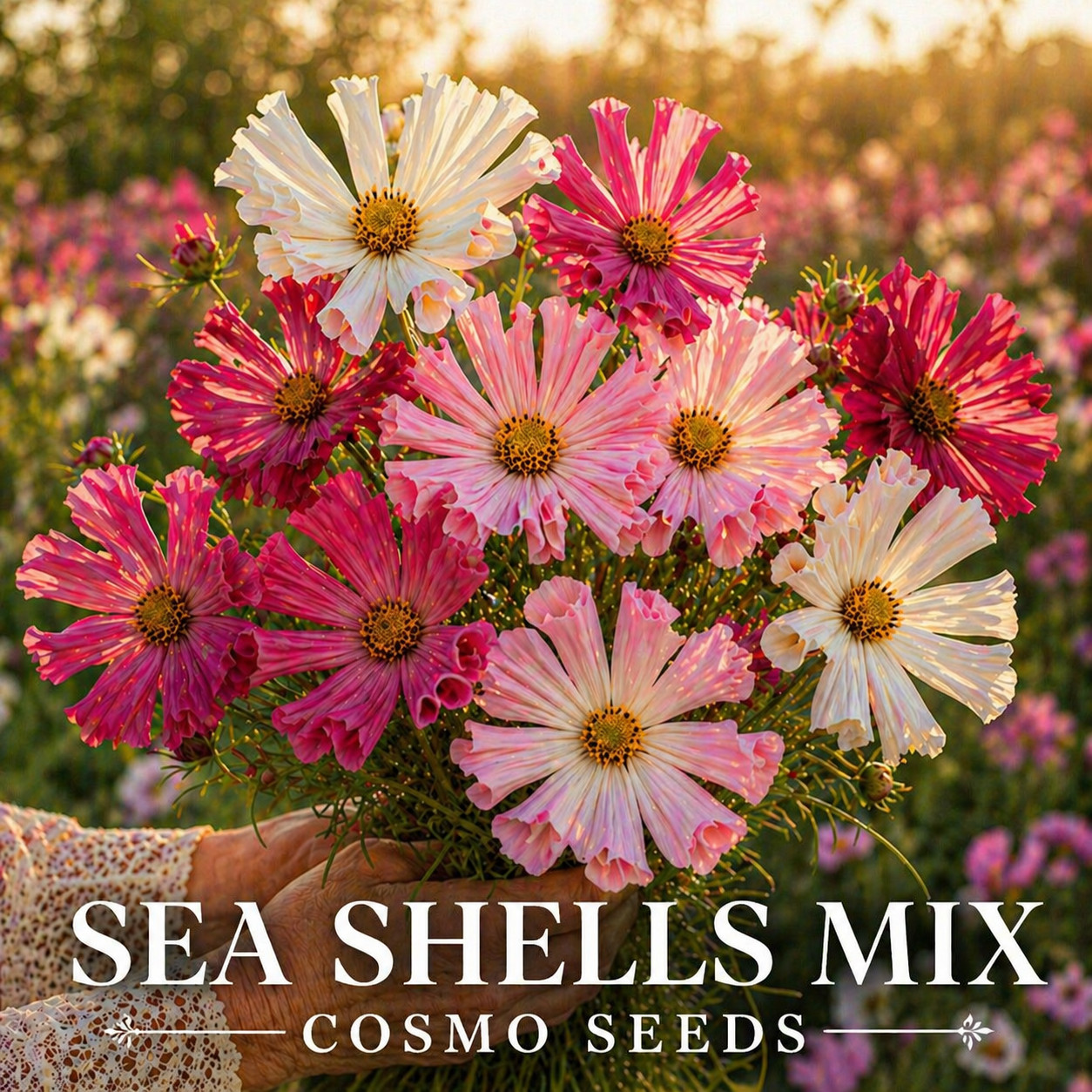 Sea Shells Mix Cosmos – Heirloom Flower Seeds – Unique Tubular Petal 100 seeds