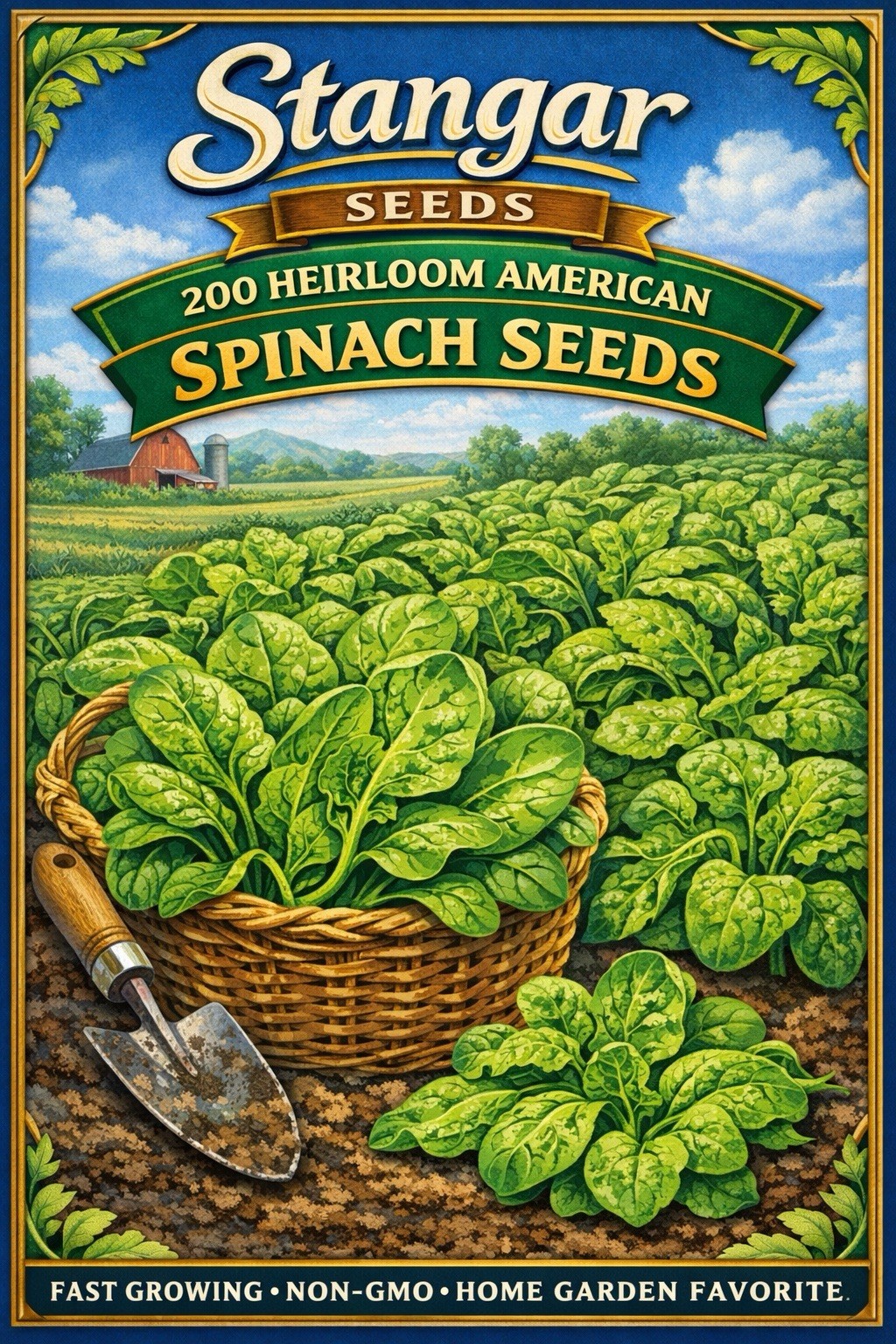 200 Heirloom American Spinach Seeds Fast Growing, Non-GMO, Home Garden 2026