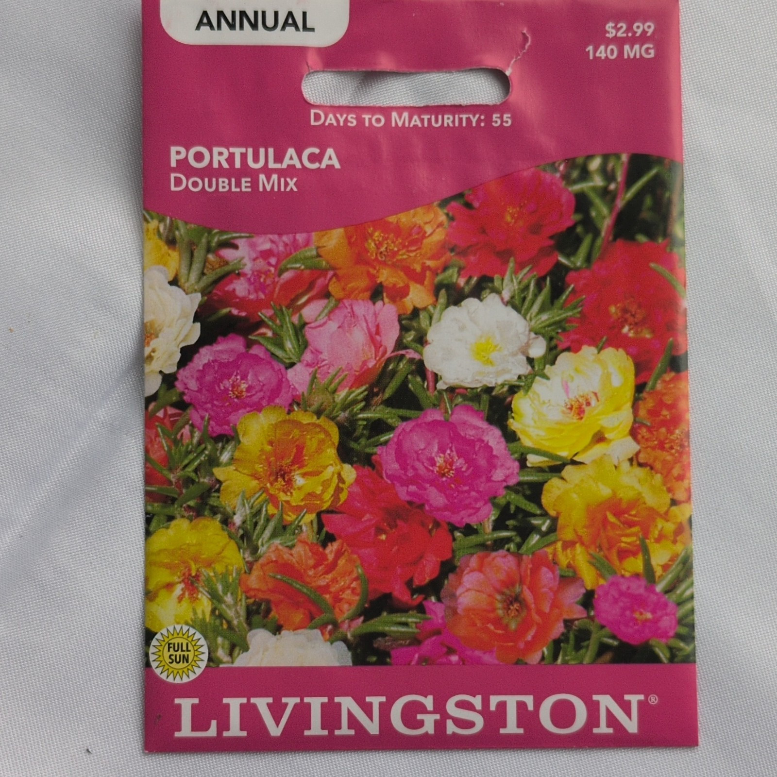Livingston Portulaca Double Mix Annual Multicolor Full Sun Bee Friendly Y1400