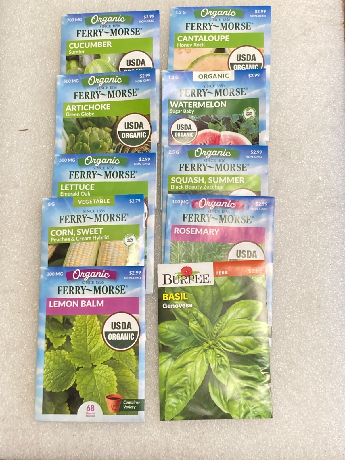Lot Of 10 Vegetable And Herb Seed Packets Packs 2025 Random Mix #3
