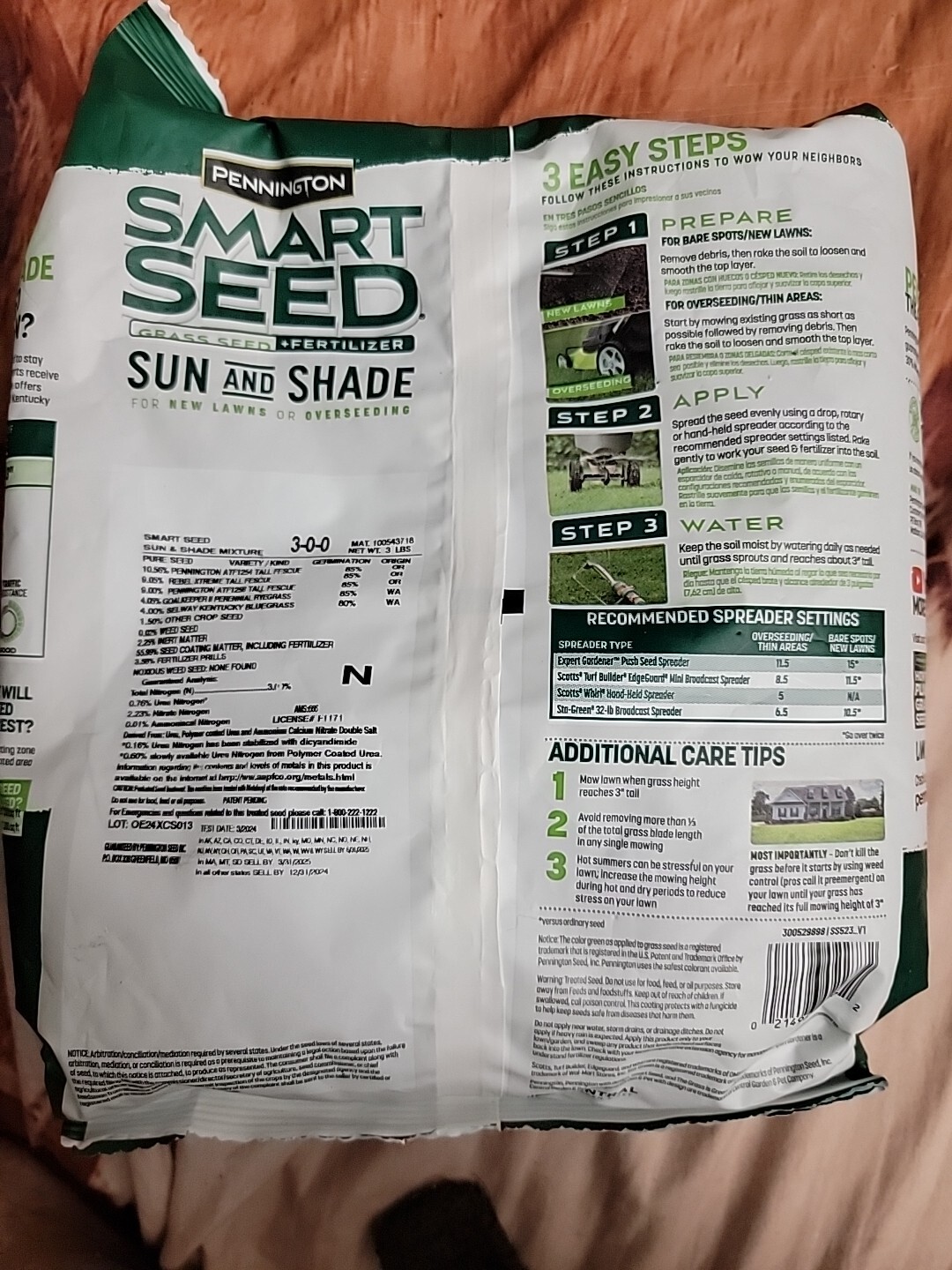 Pennington Smart Seed Sun and Shade Grass Mix 3 Lb
