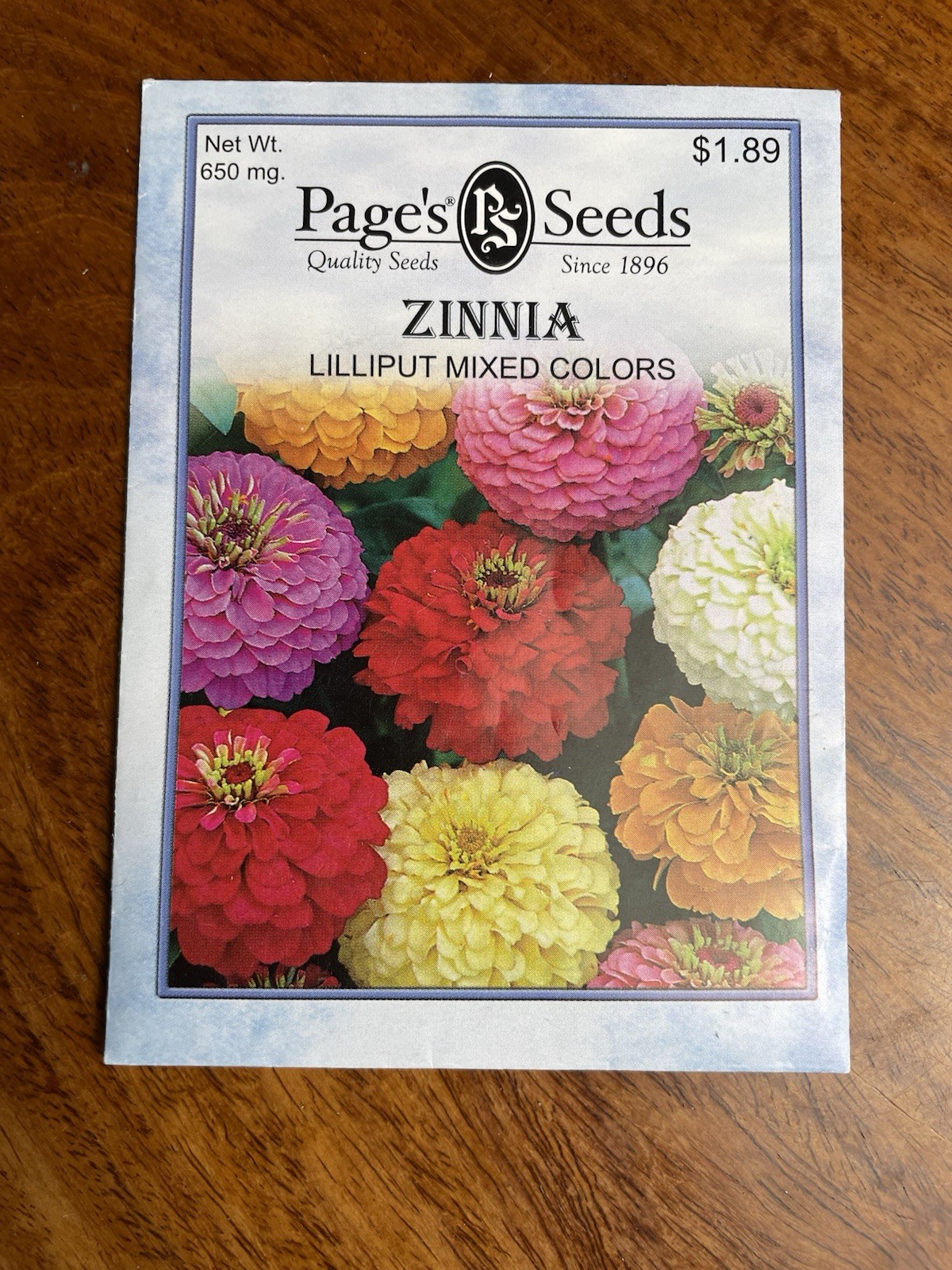 Page’s Seeds Zinnia Flower Seeds Lot x 3 Lilliput Persian Carpet Violet Queen