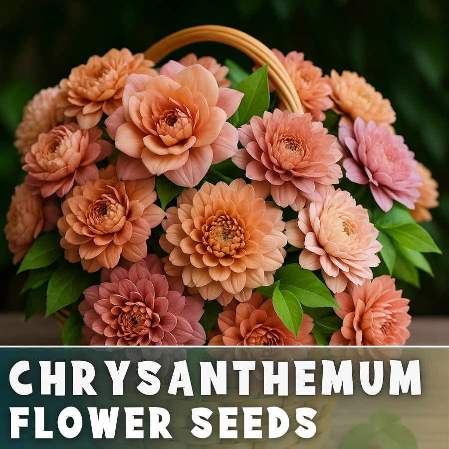 Coral Satin Mix Mum Chrysanthemum Seeds 200+ Seeds Mum Flower, Flower Seeds