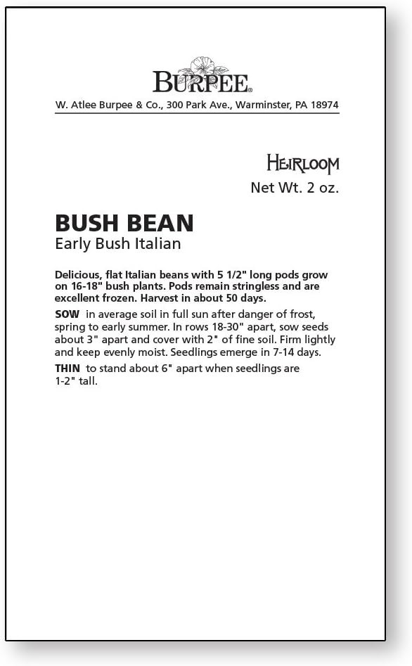 Early Italian Bush Bean Seeds 2 Oz – Perfect for Small Spaces & Containers