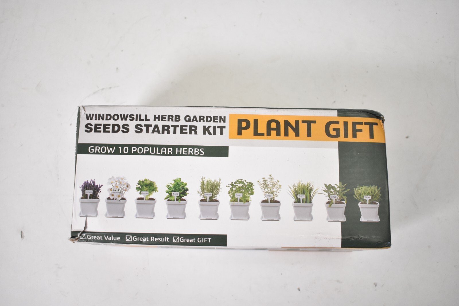Meekear Herb Grow Fight Windowsill Seeds Starter Set 10 Pack White Pots Soil